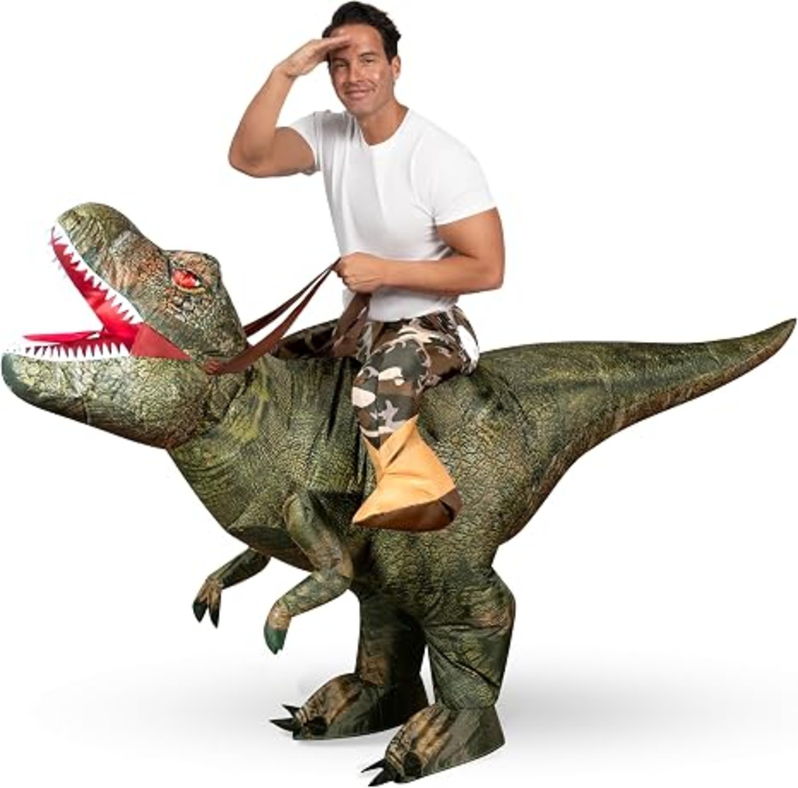 Inflatable T-Rex Dinosaur Costume for Adults - Ride-On Halloween Cosplay Outfit