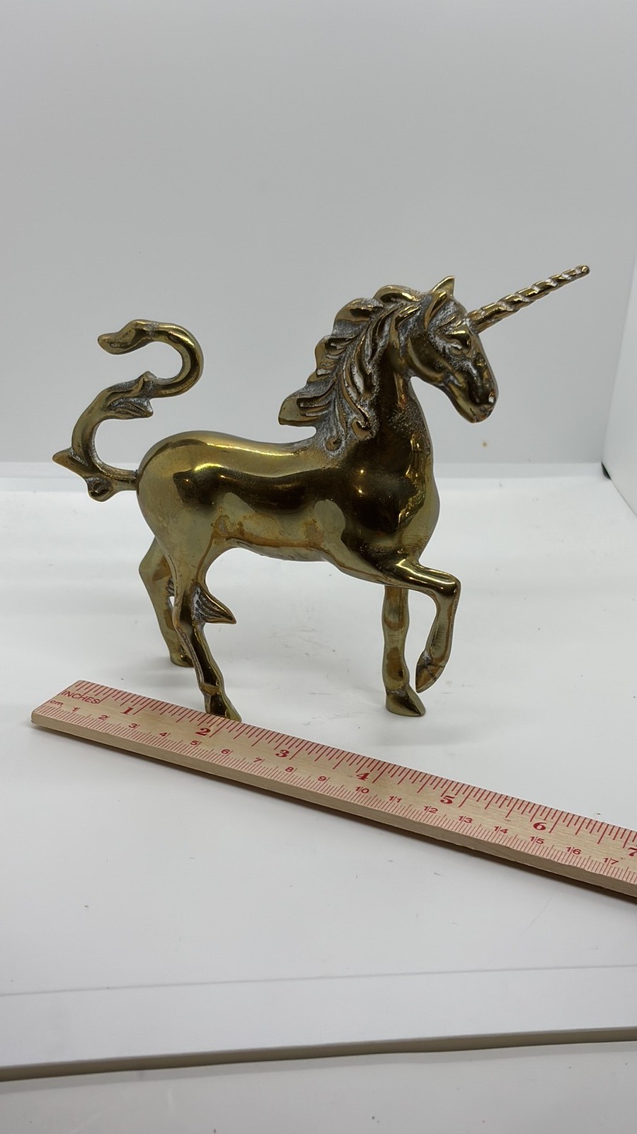 Vintage Solid Brass Unicorn Figurine Statuette Vintage Solid Brass Unicorn Figurine Statuette