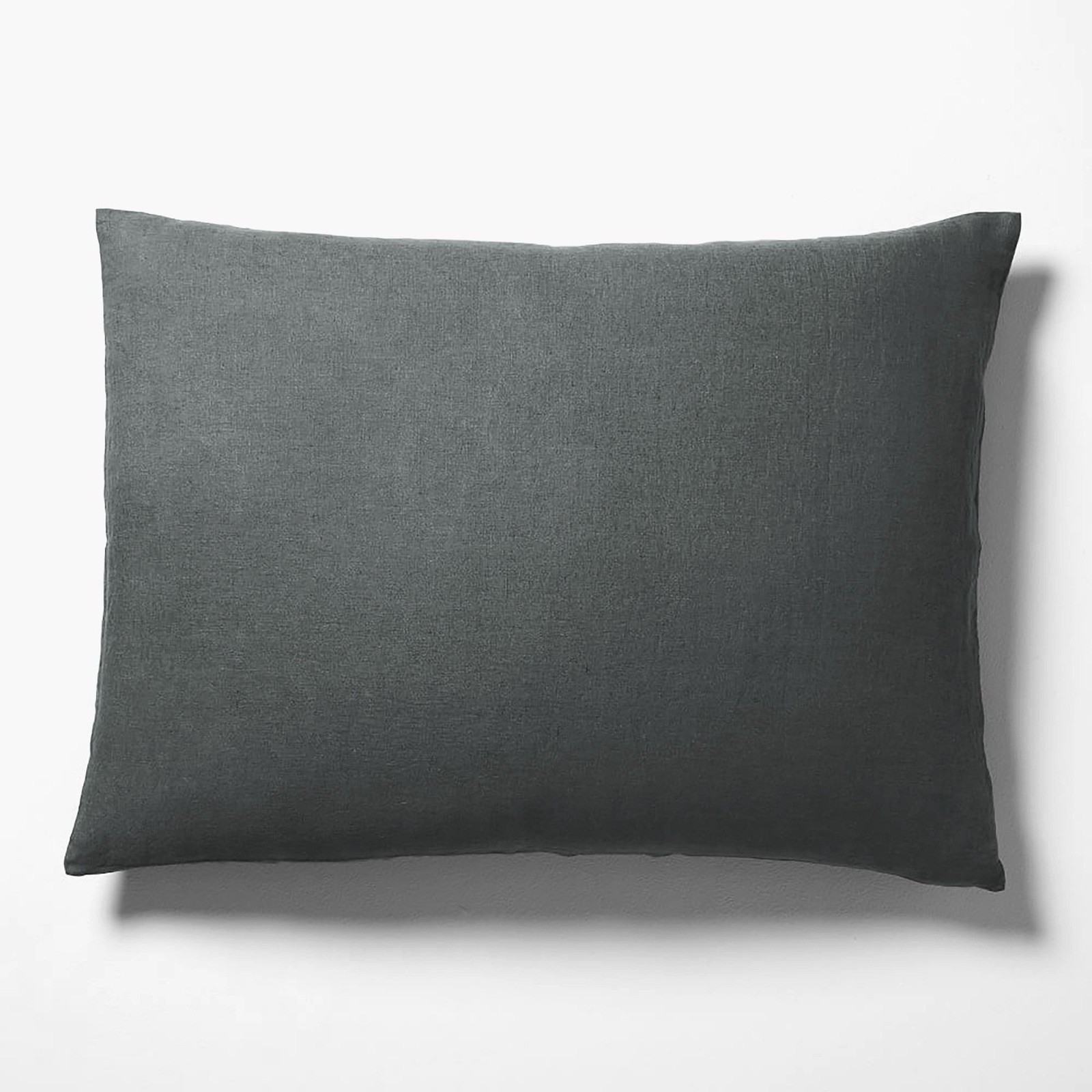 West Elm European Flax Linen Shams In Graphite – Set of 2 – New With Tags