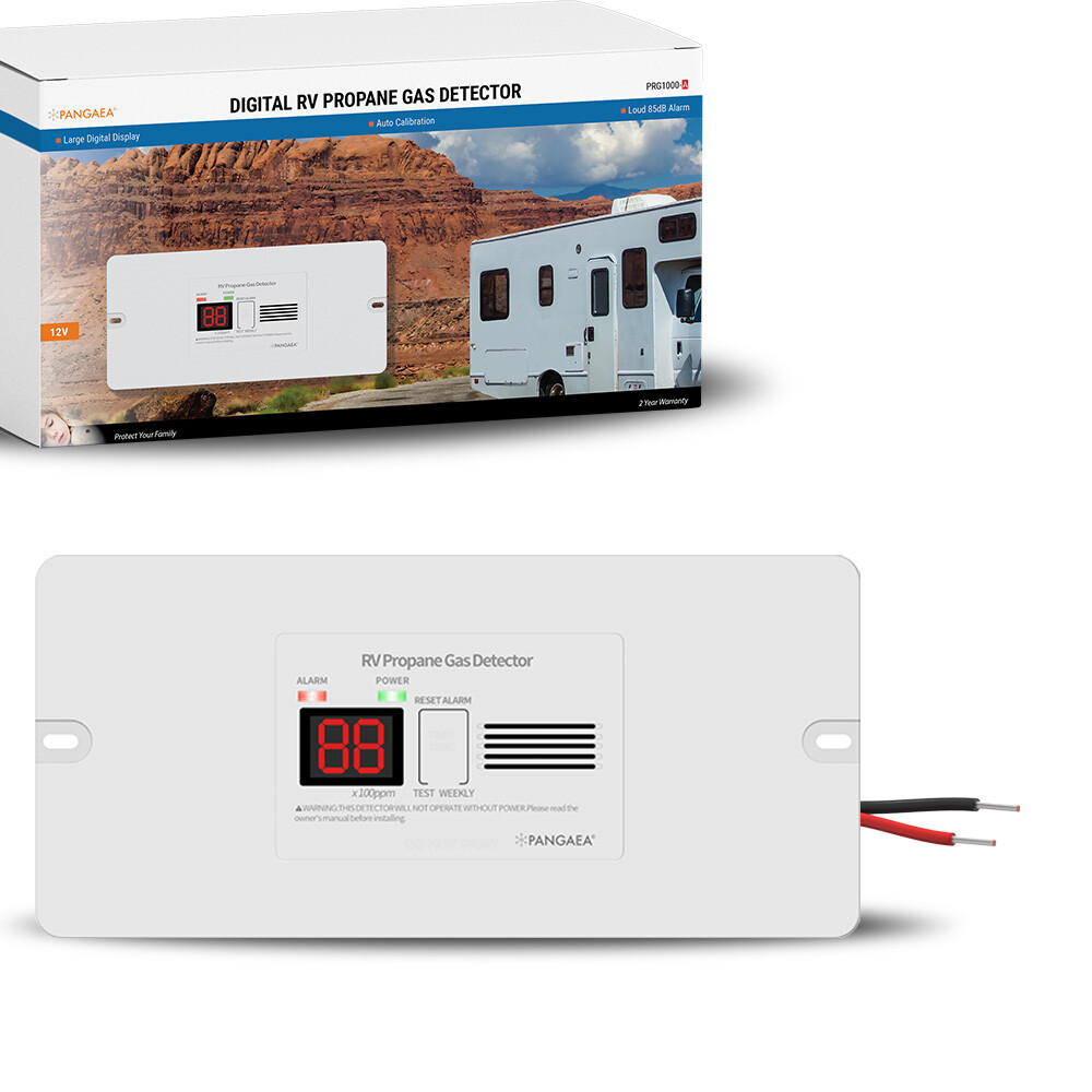 PANGAEA Digital RV Propane Gas Detector with Loud 85dB Alarm 12vDC, LED Display PANGAEA Digital RV Propane Gas Detector with Loud 85dB Alarm 12vDC, LED Display