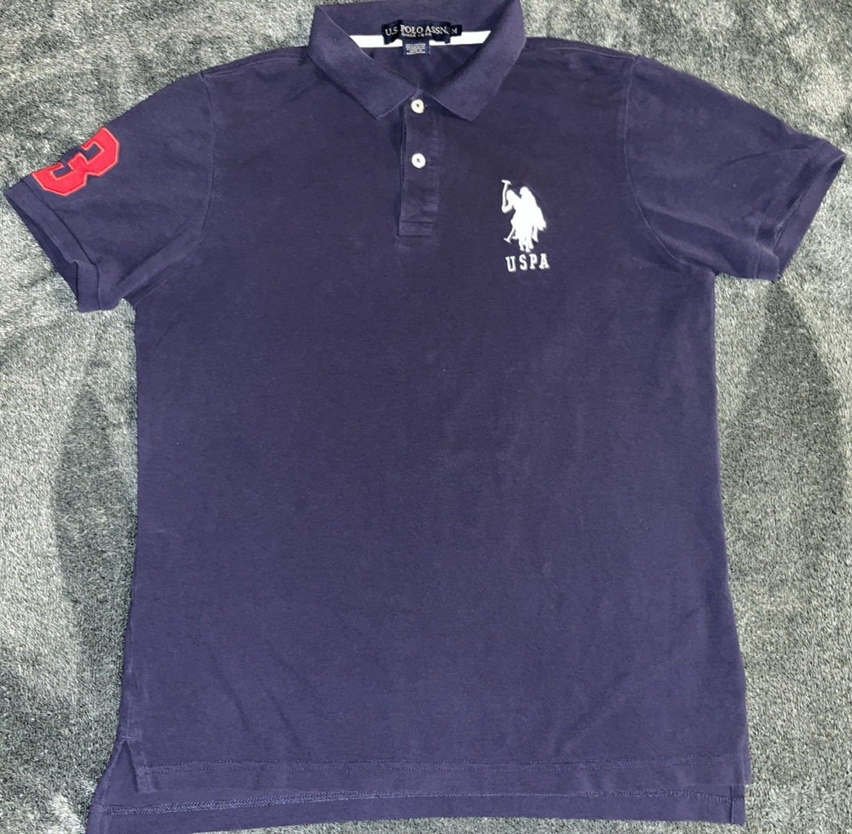 Us Polo Assassin shirt Pony #3 Short Sleeve Navy Blue Medium Us Polo Assassin shirt Pony #3 Short Sleeve Navy Blue Medium