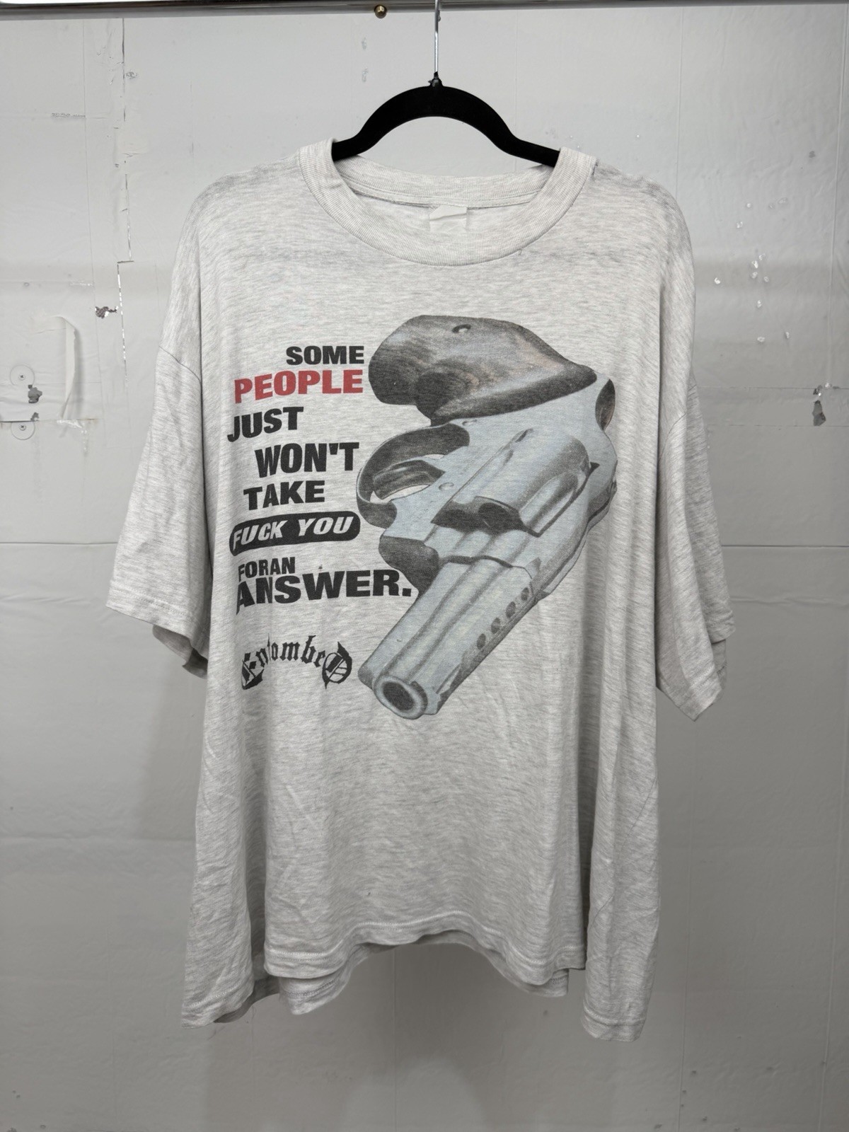 Vintage Entombed Shirt XXL Paper Thin Fck You Bullets Death Metal Vintage Entombed Shirt XXL Paper Thin Fck You Bullets Death Metal