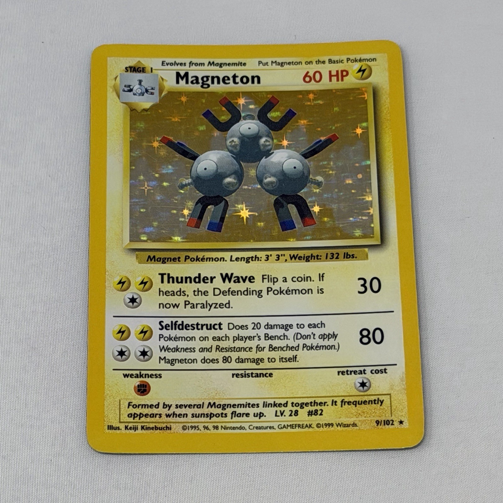Pokémon TCG Magneton 9/102 Base Set Holo Rare Stage 1 60 HP EN 1999 WOTC Pokémon TCG Magneton 9/102 Base Set Holo Rare Stage 1 60 HP EN 1999 WOTC