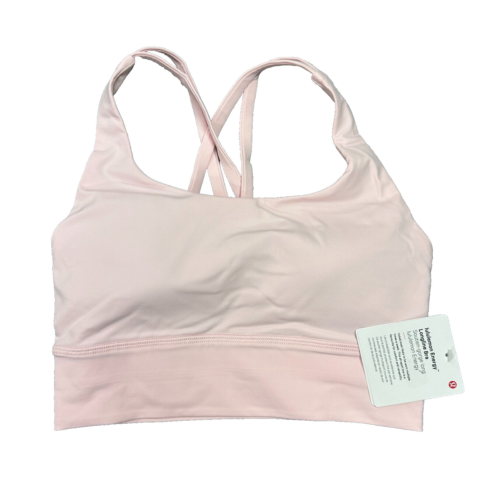 New Lululemon Energy Longline Bra Medium Support B–D FUSP Flush Pink Size 6 8