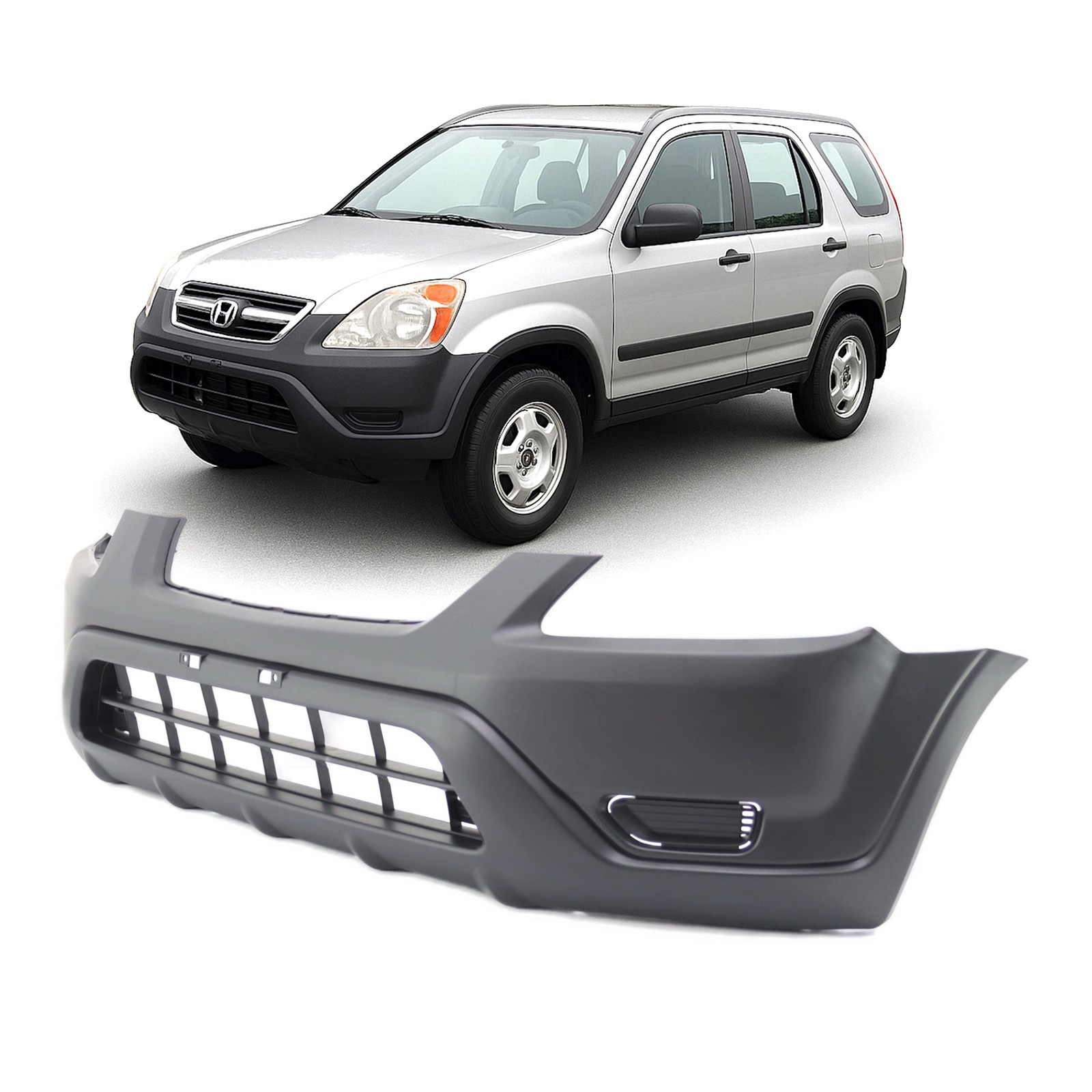 2002-2004 Honda CR-V Base LX EX Black Front Bumper Cover HO1000202 04711S9AA90