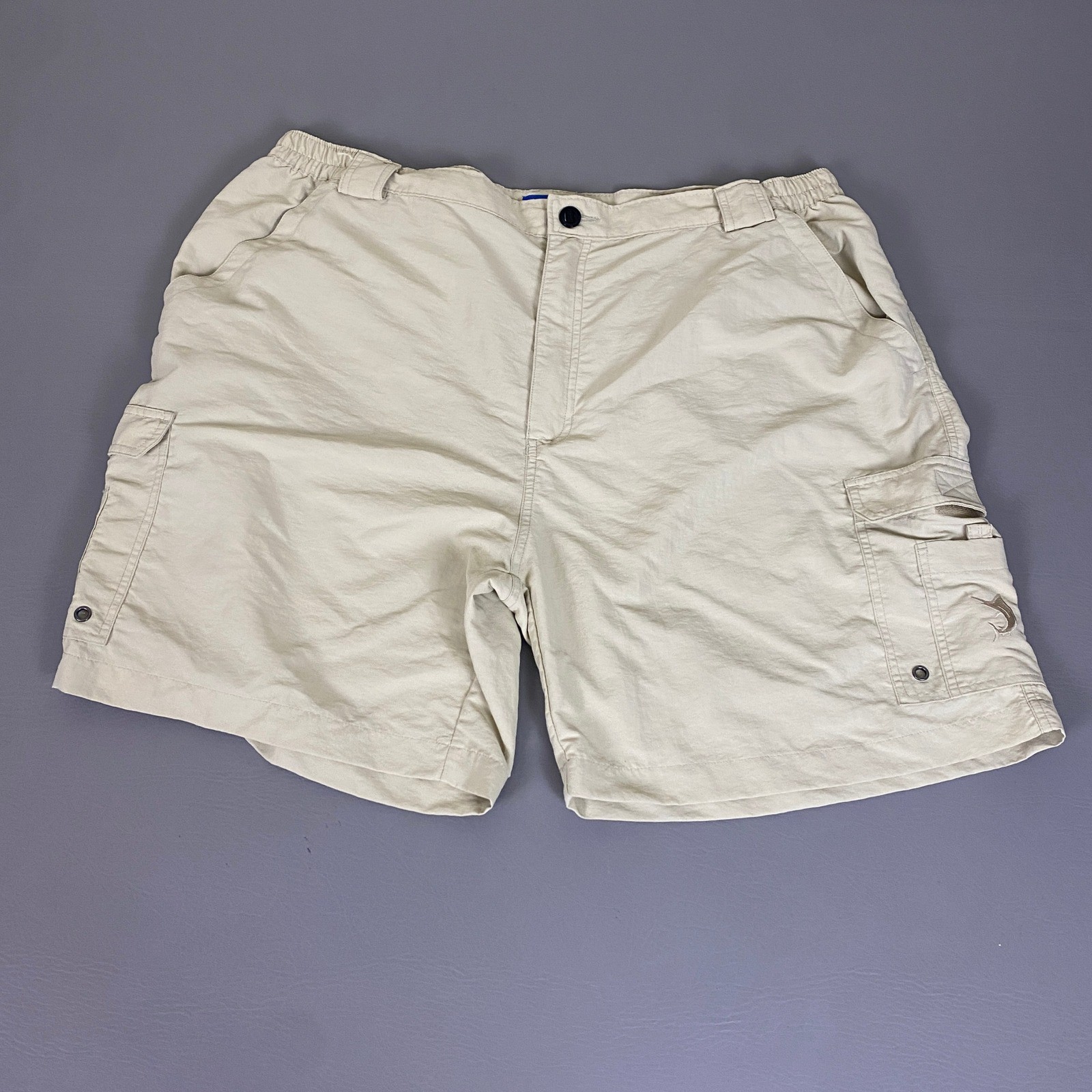 Reel Legends Cargo Shorts Performance Fishing Men\'s 2XL Tan Nylon Quick Dry NWOT