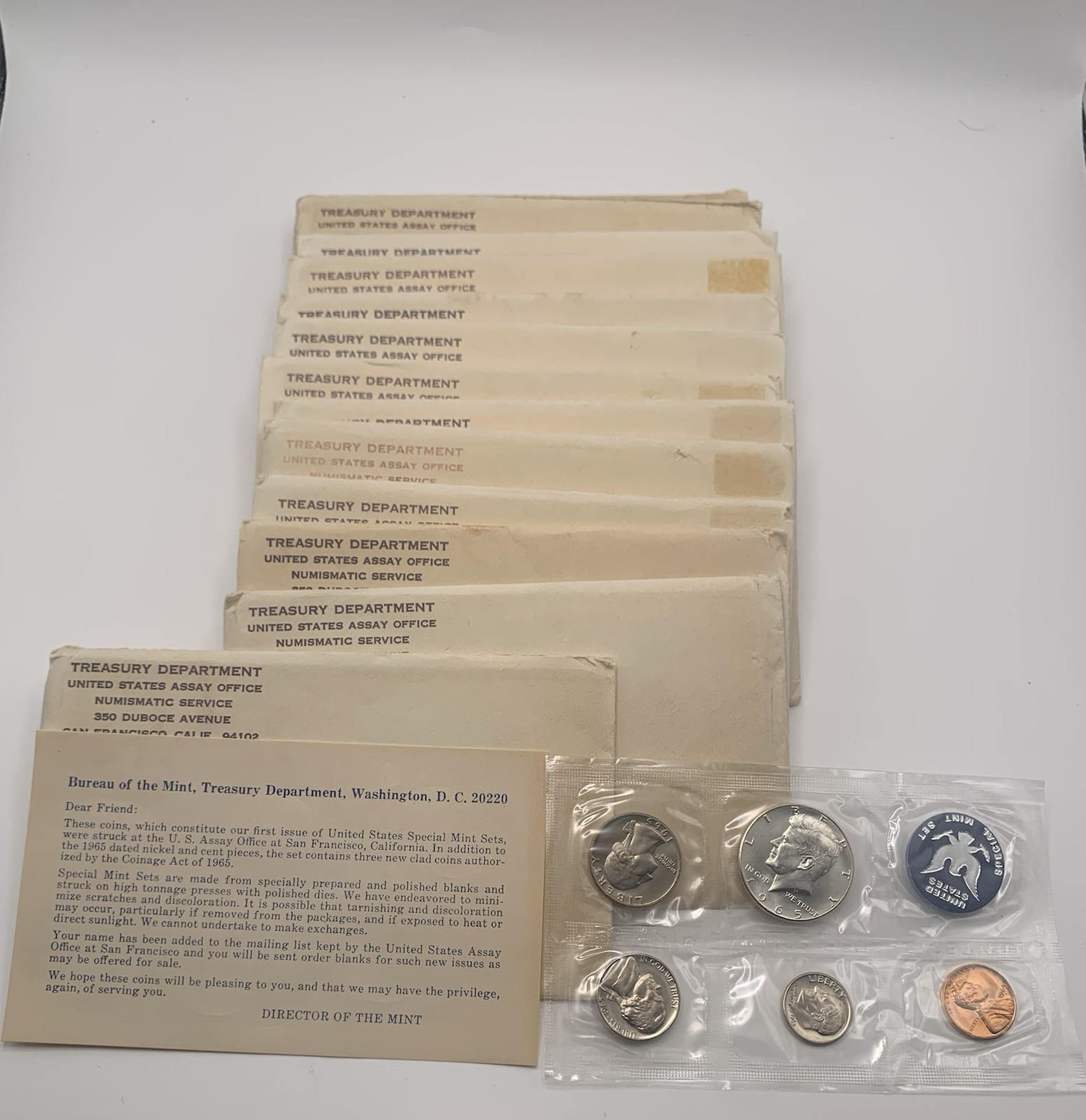 1965 U.S. Special Mint Set SMS 5 Coins Kennedy Half 40% Silver Original Pack 1965 U.S. Special Mint Set SMS 5 Coins Kennedy Half 40% Silver Original Pack