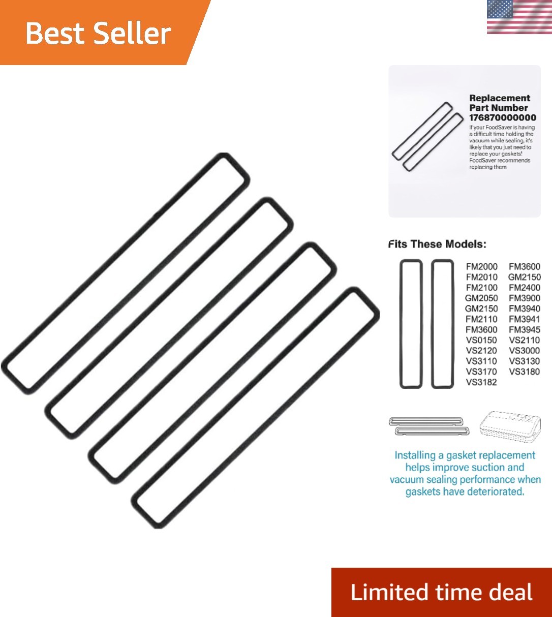 4pcs for Foodsaver Replacement Gaskets 4pcs for Foodsaver Replacement Gaskets