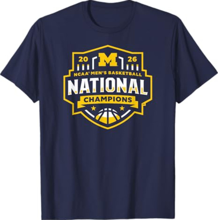 Michigan Wolverines National Champs 2026 Basketball Icon T-Shirt Michigan Wolverines National Champs 2026 Basketball Icon T-Shirt