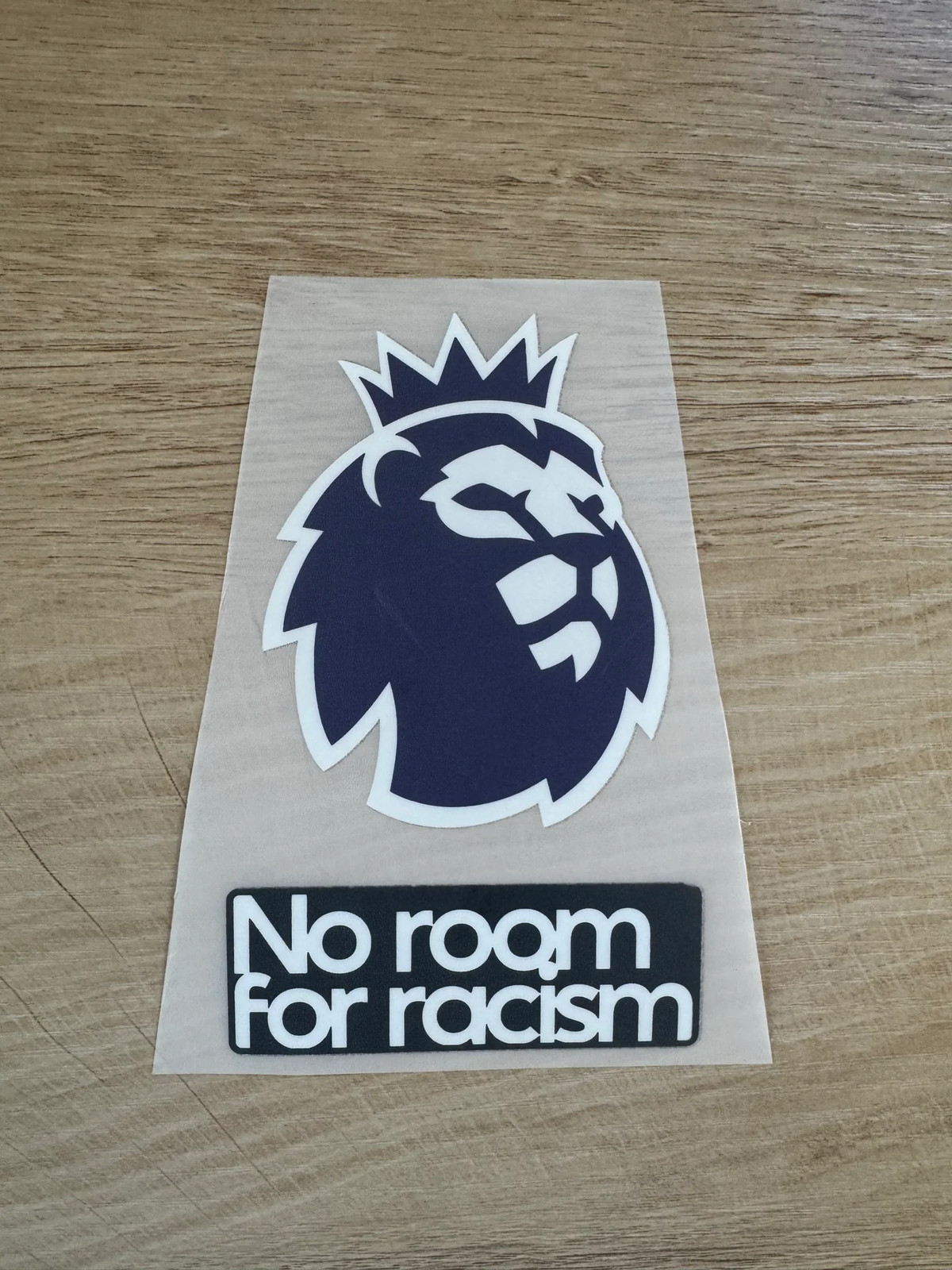 Navy Blue Lion Sleeve Patch Premier League 26/27 Iron On No Room For Racism Navy Blue Lion Sleeve Patch Premier League 26/27 Iron On No Room For Racism