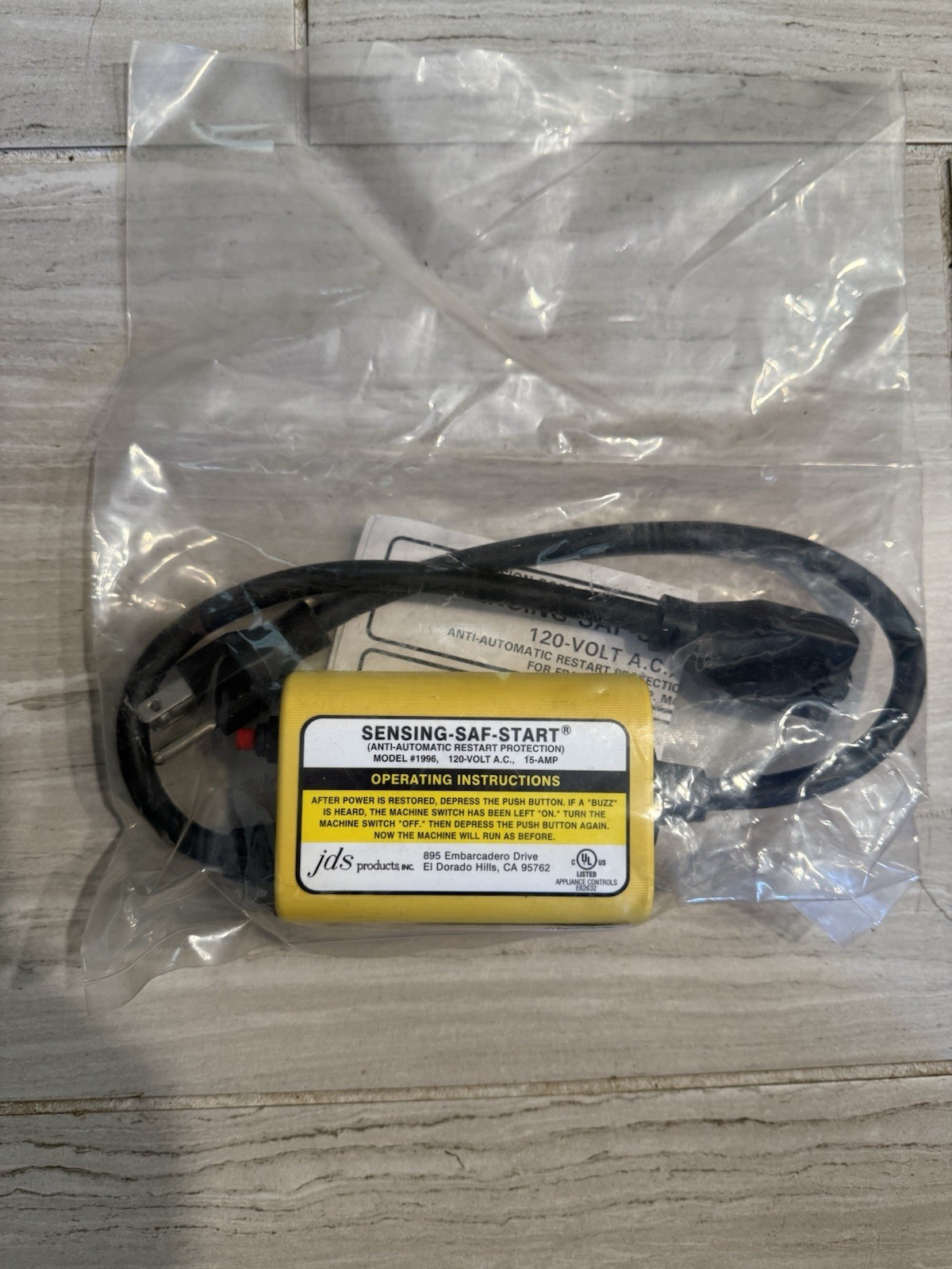 NEW JDS Products Sensing-Saf-Start Model #1996 15 Amp 120 Vac 3/4 HP