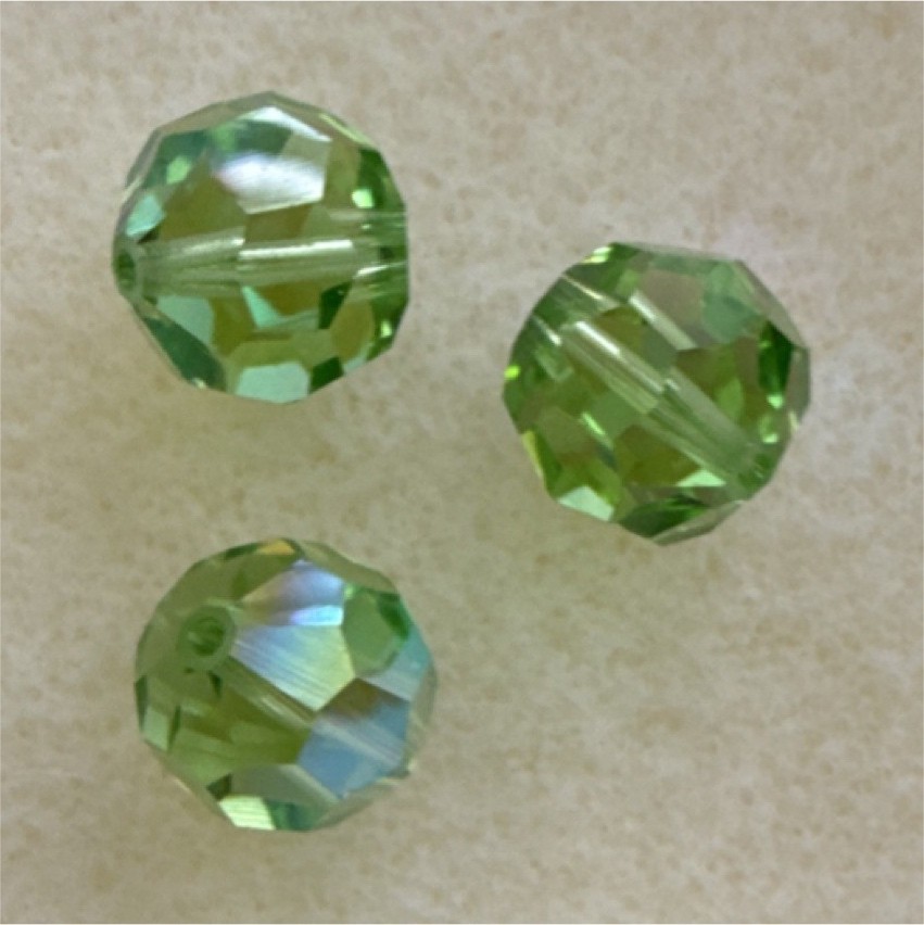 Swarovski 5000 10mm Faceted Round Crystal Peridot AB Transparent Beads QTY: 25
