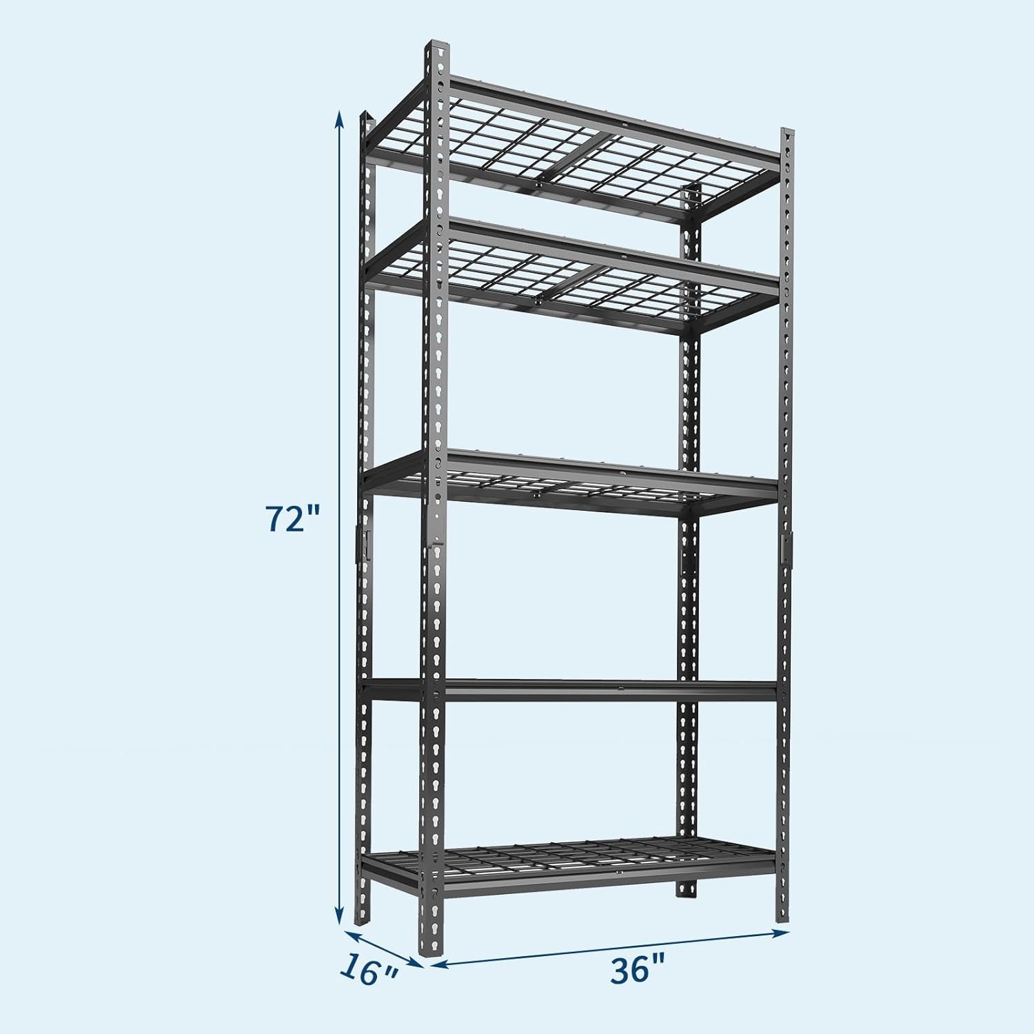 5 Tier Heavy Duty Garage Shelving Unit 2200 LBS Adjustable Steel Storage Rack