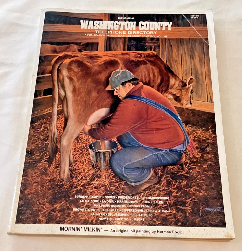 🍋 Vintage 1991-92 The Original Washington County Indiana Directory Phone Book