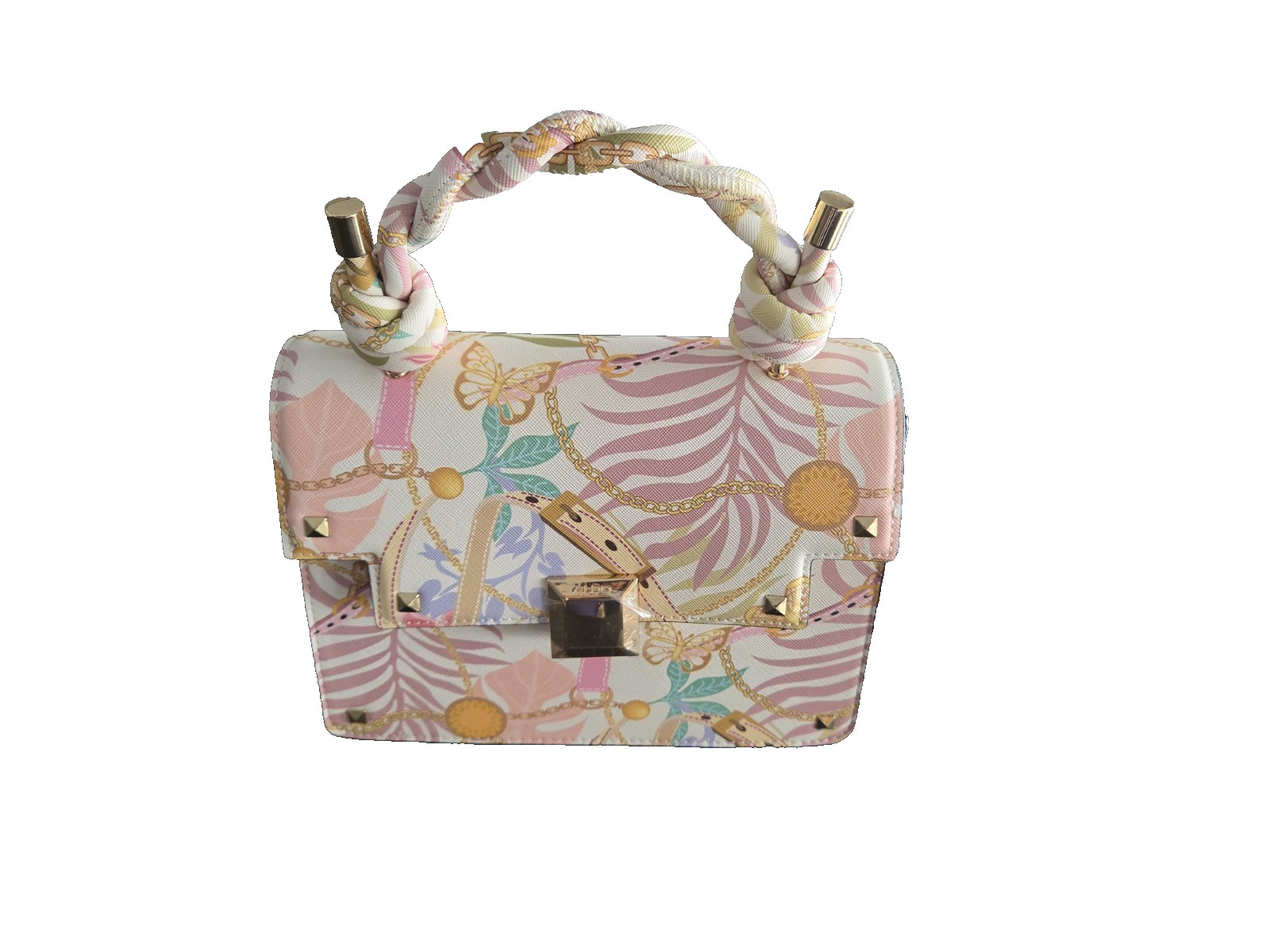 Aldo Women\'s Multicolor Floral Embroidered Inner Pockets Top Handle Satchel Bag Aldo Women\'s Multicolor Floral Embroidered Inner Pockets Top Handle Satchel Bag