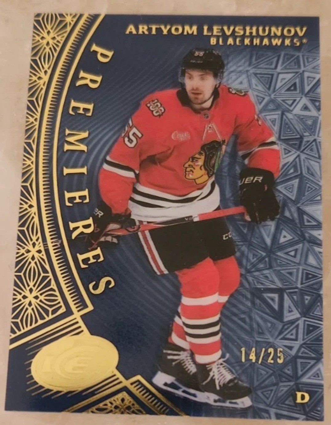**14/25** 2025-26 Upper Deck Ice #191 Artyom Levshunov Ice Premieres GOLD