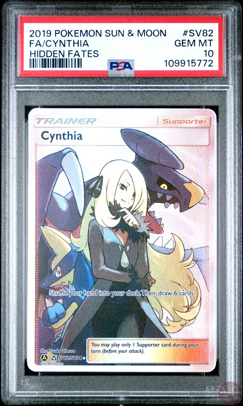 CYNTHIA SV82/SV94 HIDDEN FATES POKEMON PSA 10 CYNTHIA SV82/SV94 HIDDEN FATES POKEMON PSA 10