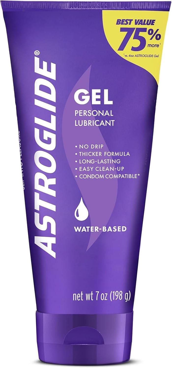 Astroglide Water Based Personal Lubricant 7oz Gentle Gel Toy Safe made in USA