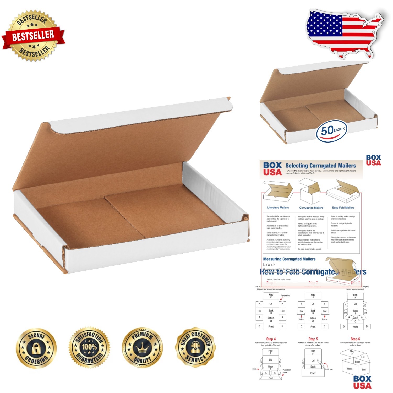 USA Made 50ct 8x6x1\