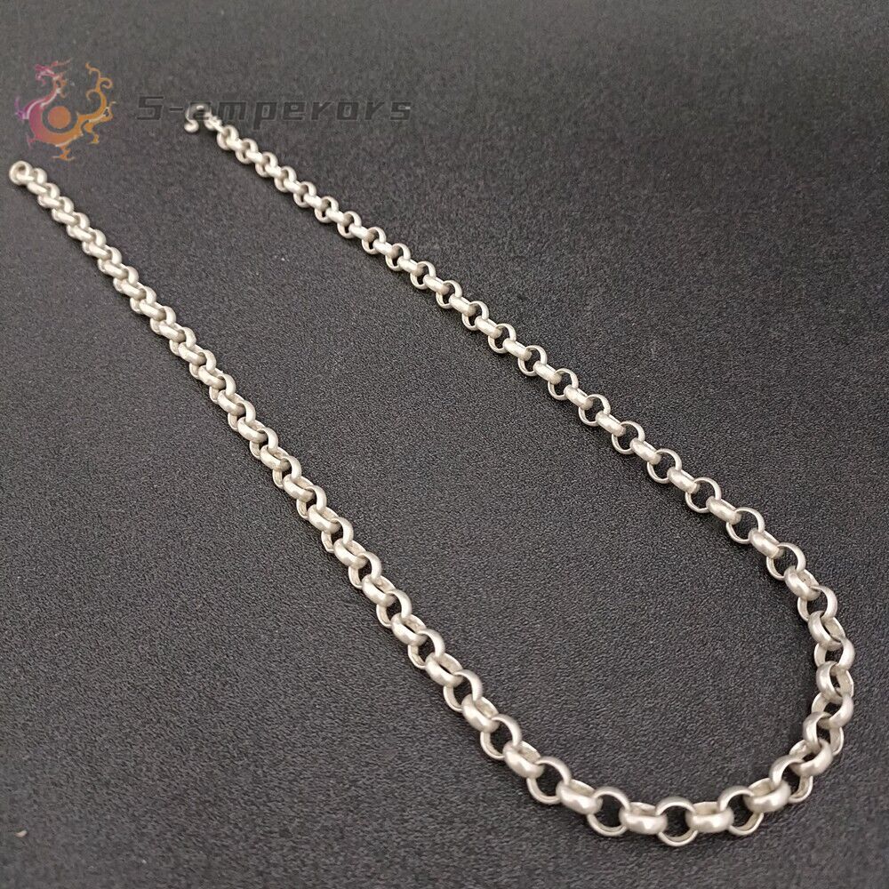 Chinese Old Tibet Silver Handmade Link To Link Necklace