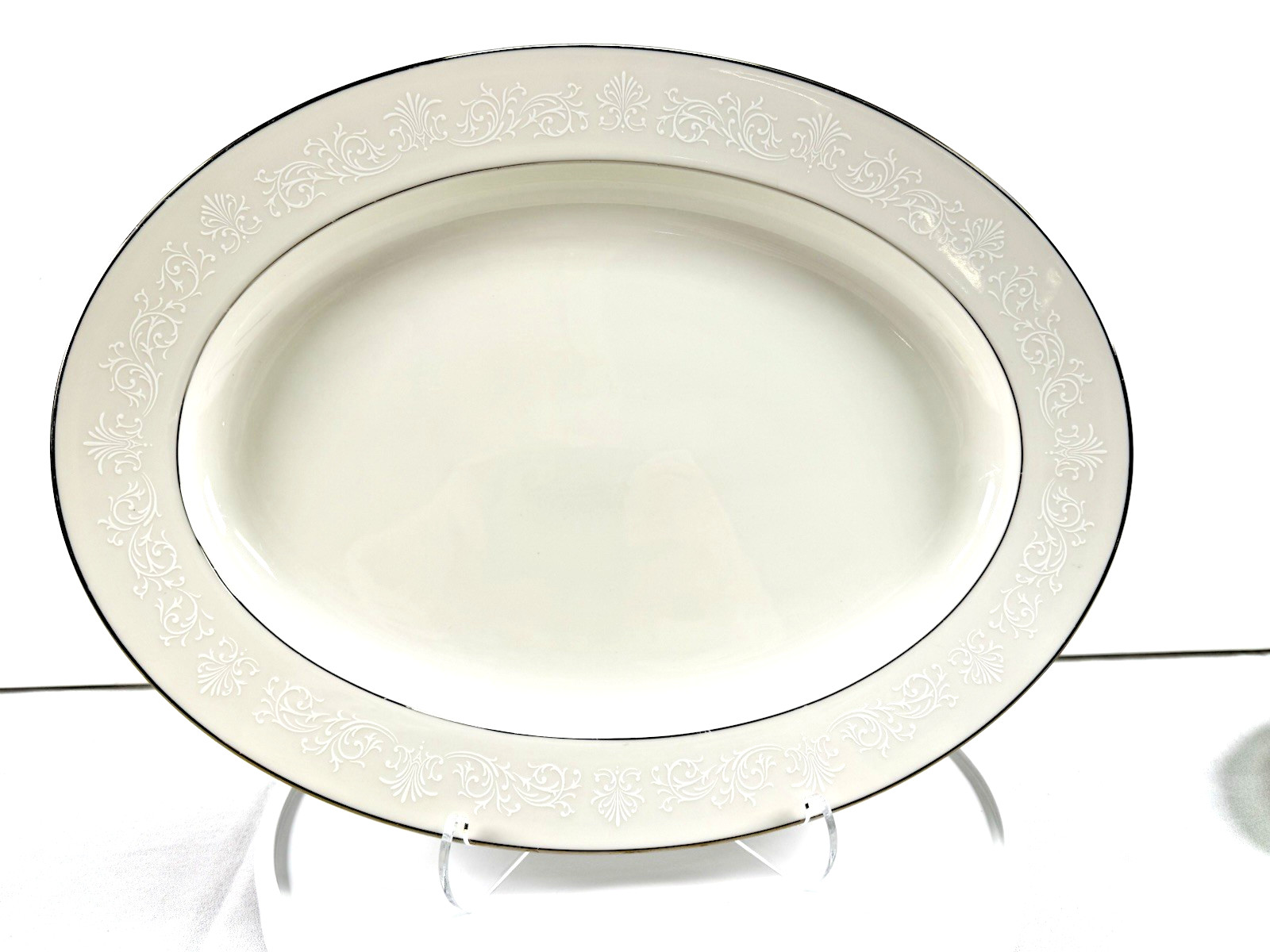 Noritake Ivory China Marseille Pattern 7550 Large Oval Serving Platter 16\ Noritake Ivory China Marseille Pattern 7550 Large Oval Serving Platter 16\
