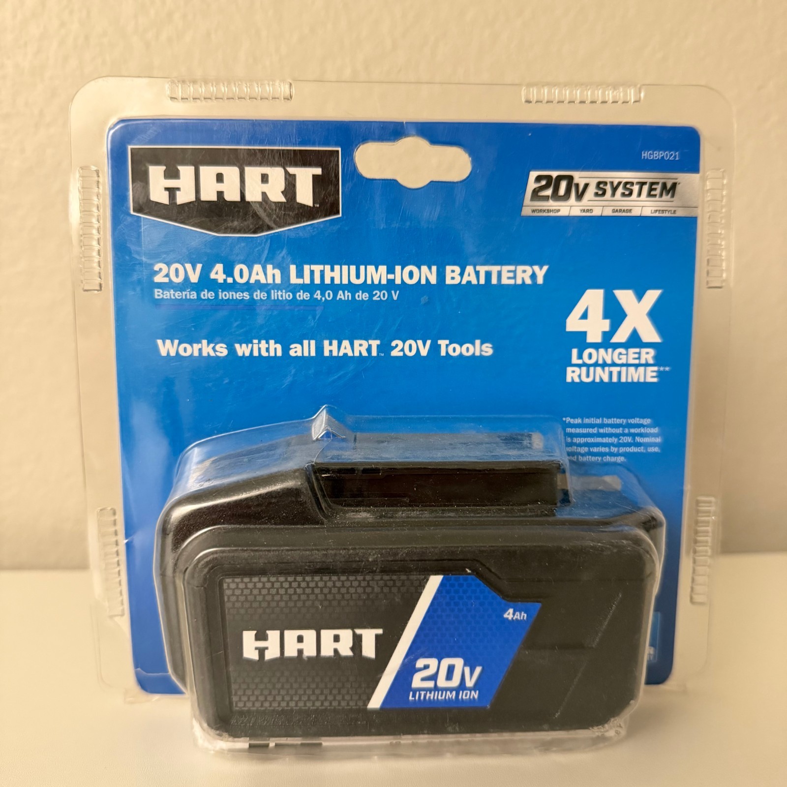 HART 20V 4.0Ah Lithium-Ion Battery HGBP021 New Sealed HART 20V 4.0Ah Lithium-Ion Battery HGBP021 New Sealed