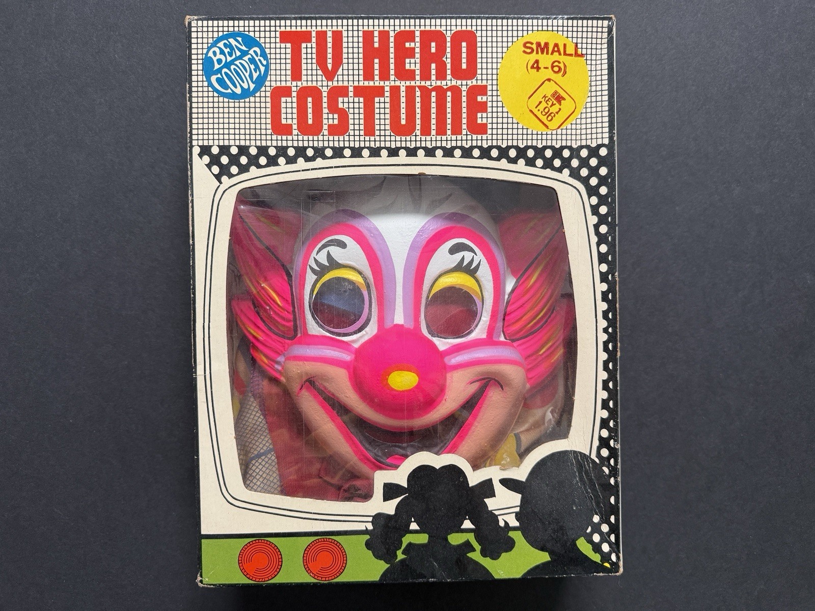 Vintage 1966 Ben Cooper Bozo the Clown Mask, Costume, Original Box Vintage 1966 Ben Cooper Bozo the Clown Mask, Costume, Original Box