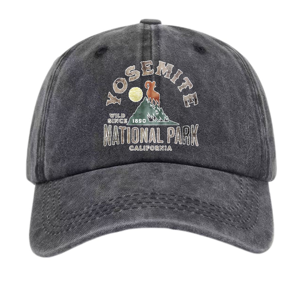 Vintage Yosemite National Park California 1890 Wild Bighorn Mountain Dad Hat