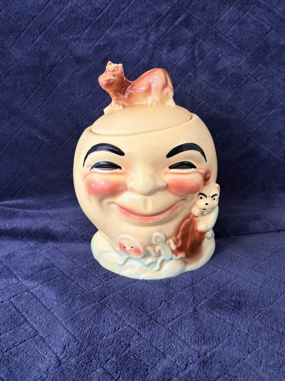 Vintage Hey Diddle Diddle Cookie Jar Collectible Cow Moon. READ DESCRIPTION Vintage Hey Diddle Diddle Cookie Jar Collectible Cow Moon. READ DESCRIPTION