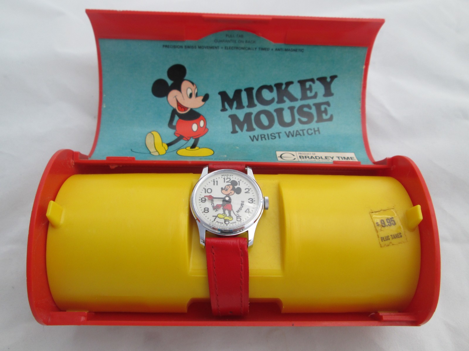 NOS Vintage 1970s Bradley Mickey Mouse Watch MINT Mechanical Working W/ Box NOS Vintage 1970s Bradley Mickey Mouse Watch MINT Mechanical Working W/ Box