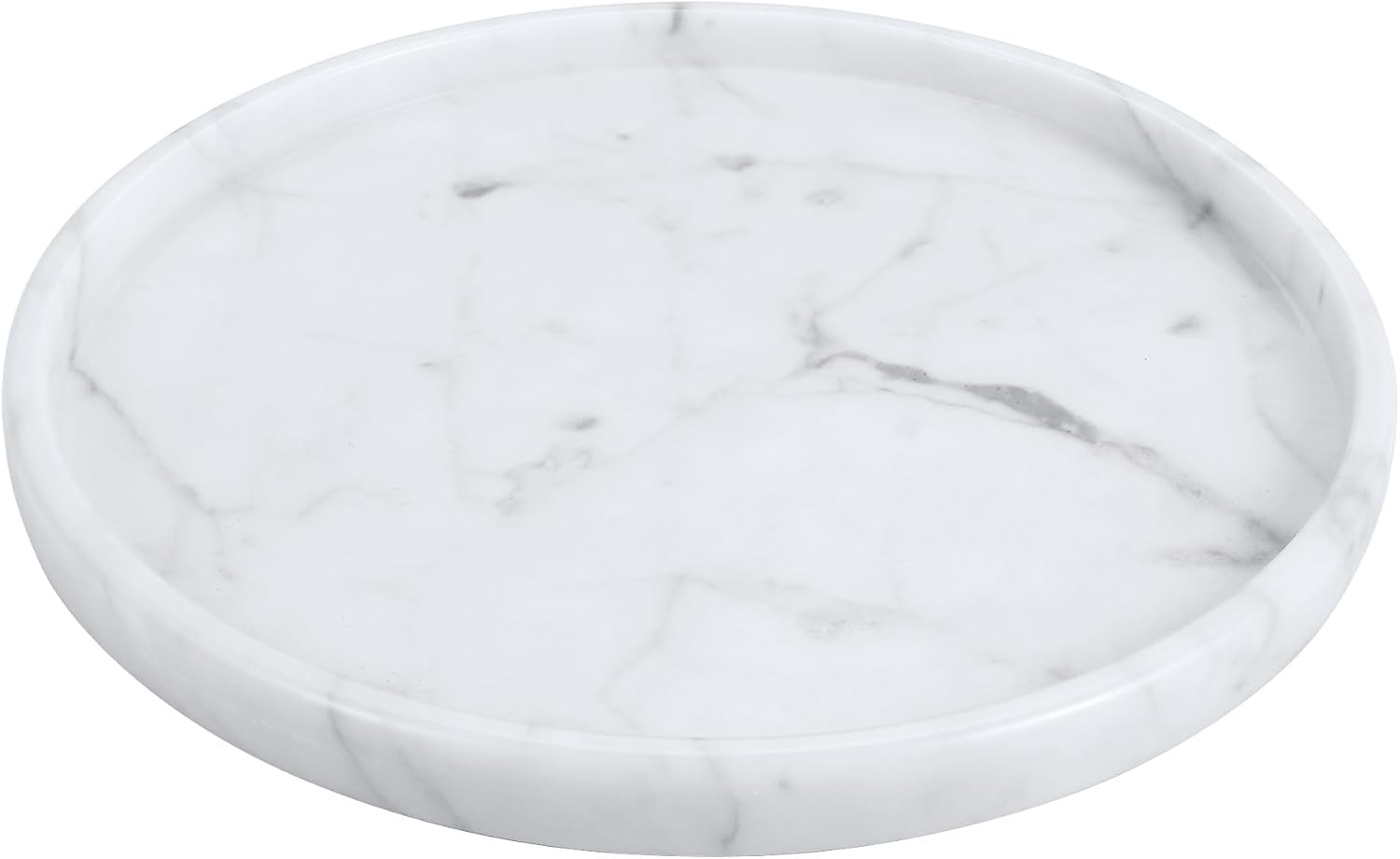 Decorative Round Marble Tray,8 Inches Diameter, Natural White Stone Vanity Or... Decorative Round Marble Tray,8 Inches Diameter, Natural White Stone Vanity Or...