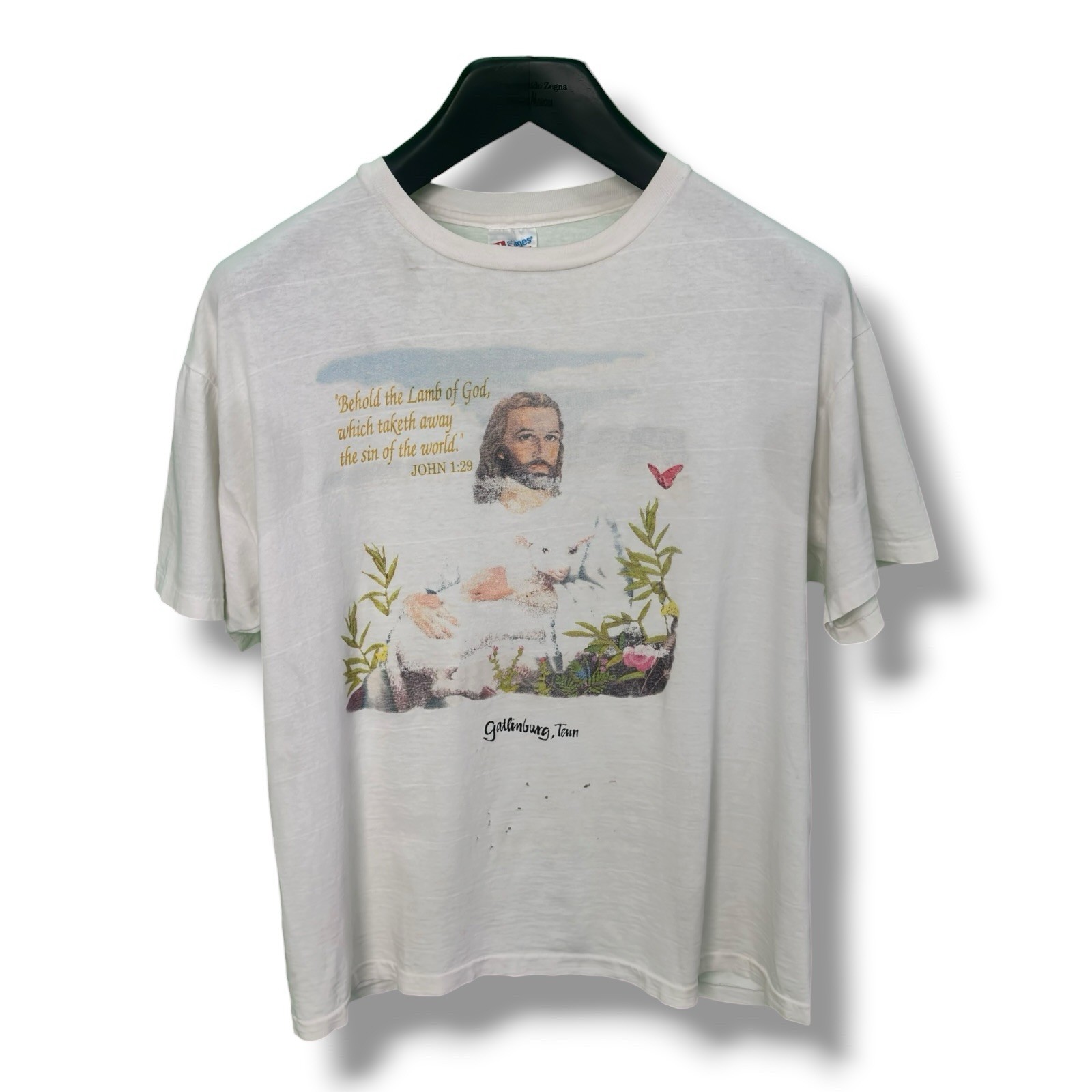 Vintage 90s Jesus Christ John 1:29 Made in USA White T-shirt Size XL FADED Vintage 90s Jesus Christ John 1:29 Made in USA White T-shirt Size XL FADED