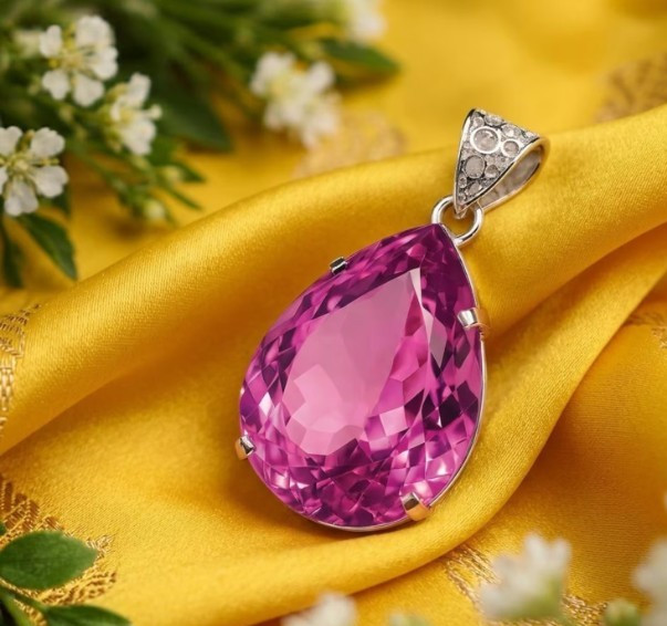 Large 95.40 Ct Pink Topaz Pendant 925 Solid Sterling Silver A+ Gemstone Jewelry