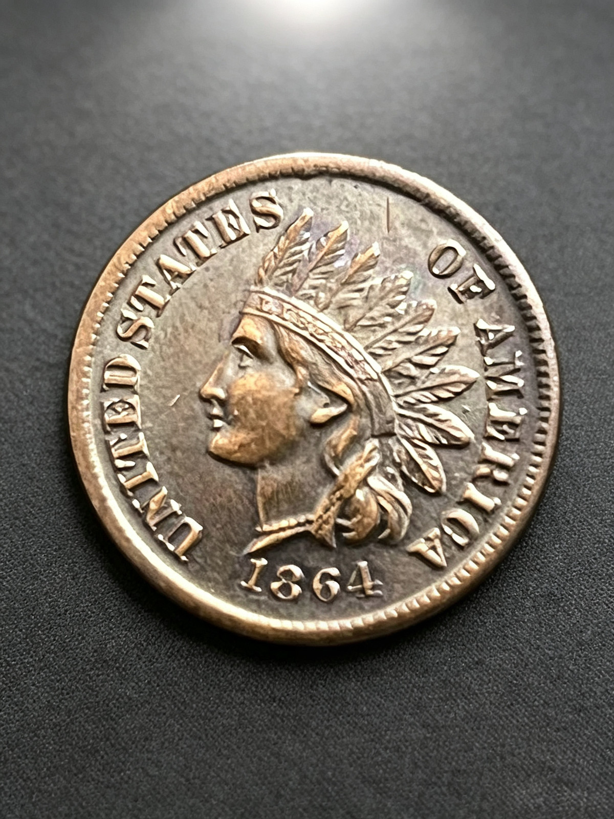 1864-L Indian Head Cent, As shown in the figure 1864-L Indian Head Cent, As shown in the figure