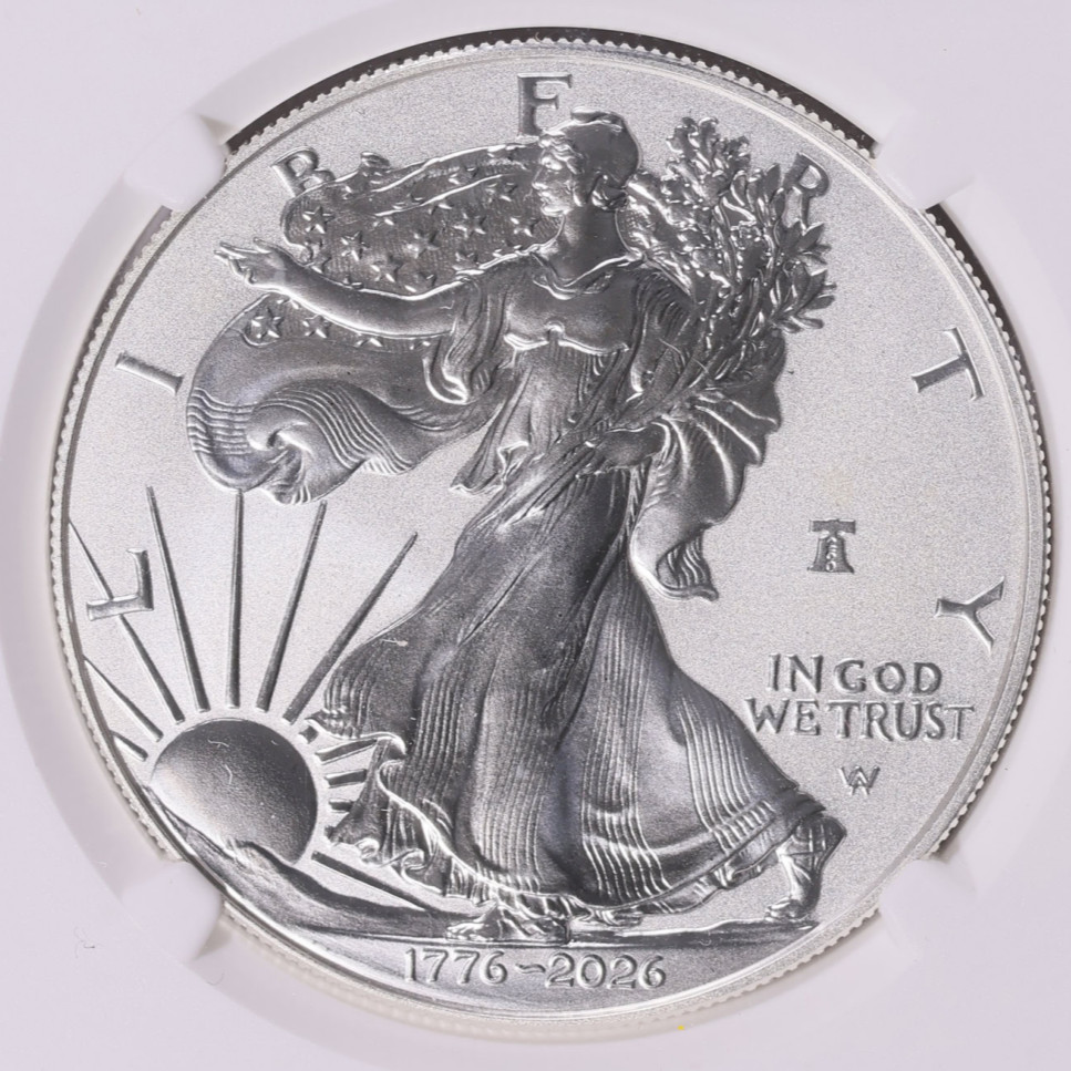 1776-2026 W Uncirculated American Silver Eagle 250th Liberty Bell Privy 1776-2026 W Uncirculated American Silver Eagle 250th Liberty Bell Privy