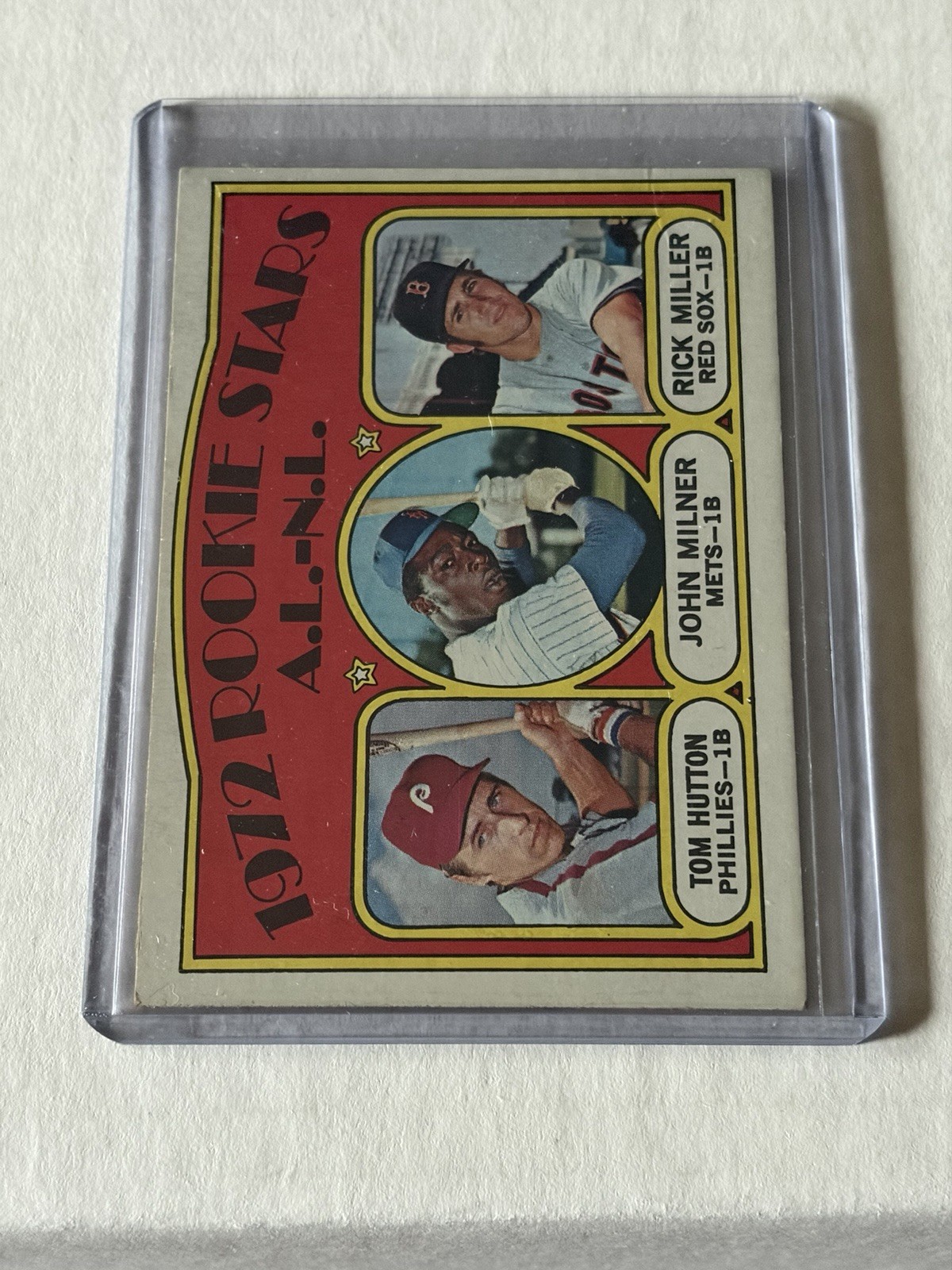 Topps 1972 Rookie Stars A.L.-N.L. #741 High # Rick Miller Milner Hutton Topps 1972 Rookie Stars A.L.-N.L. #741 High # Rick Miller Milner Hutton