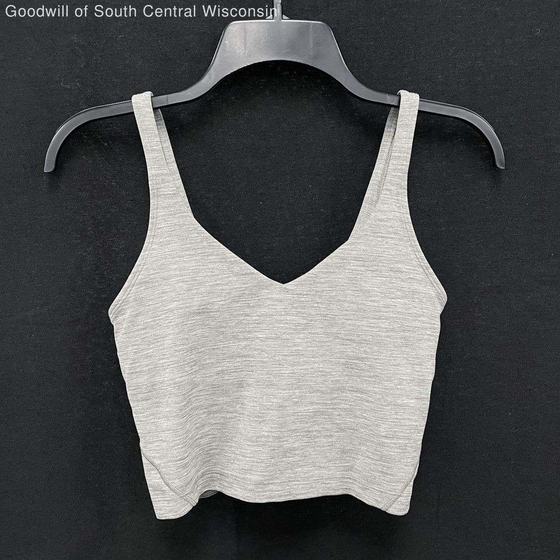 Wmns LULULEMON Gray Heather Align Built In Bra Crop Cropped Athletic Tank Top 6