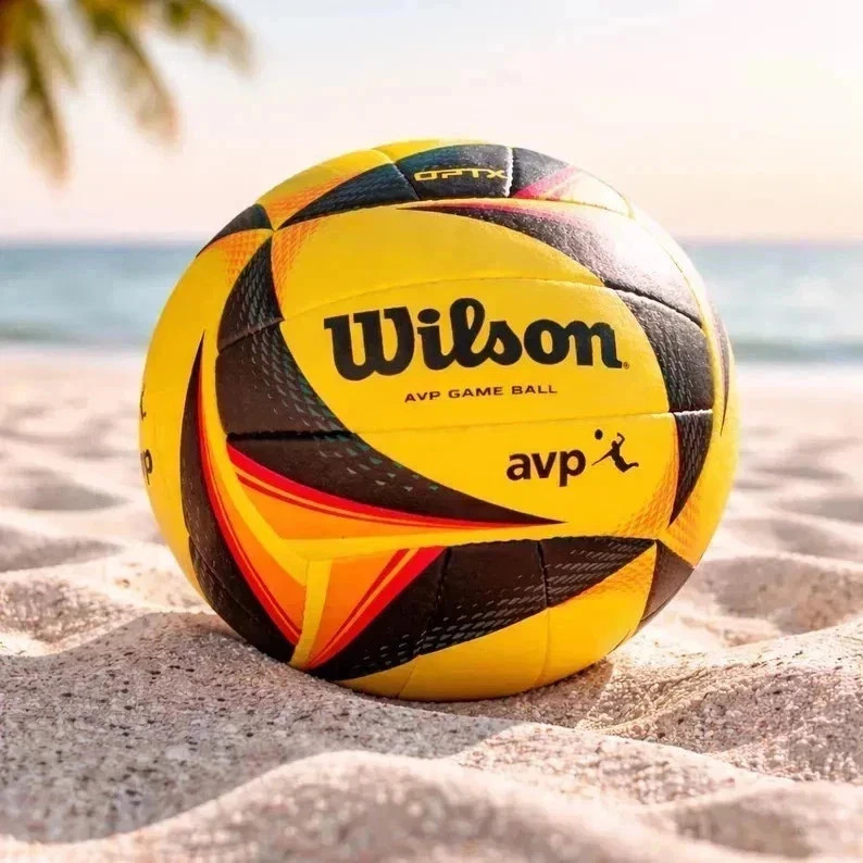 Wilson AVP OPTX Official Beach Volleyball Tour Match Game Ball - Black/Yellow Wilson AVP OPTX Official Beach Volleyball Tour Match Game Ball - Black/Yellow