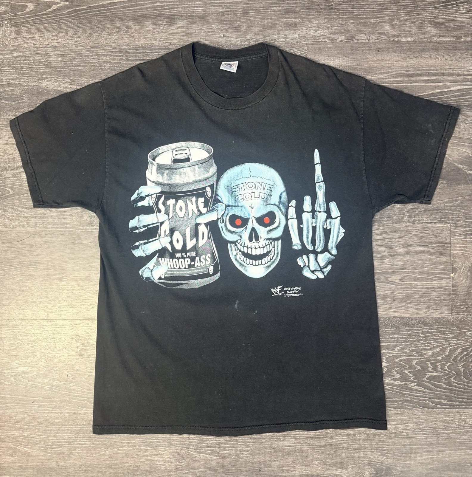 Vintage 1998 WWF Stone Cold Steve Austin Whoop Ass Shirt XL Delta Wrestling