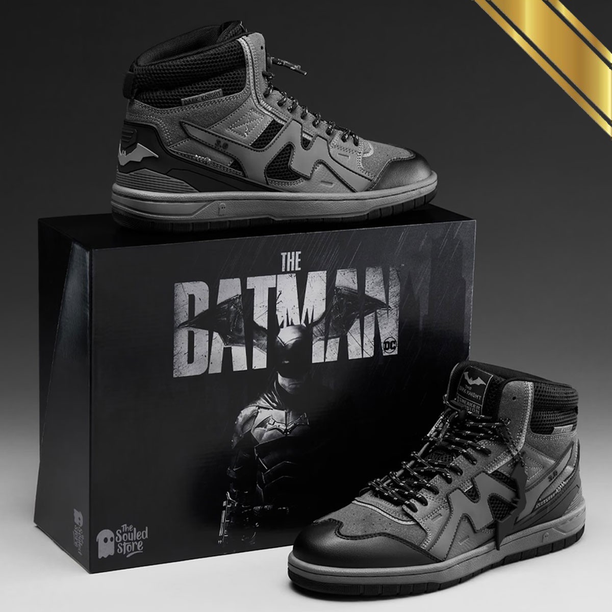 Batman The Dark Knight Men's High Top Sneaker Premium Shoe with Collectible Box