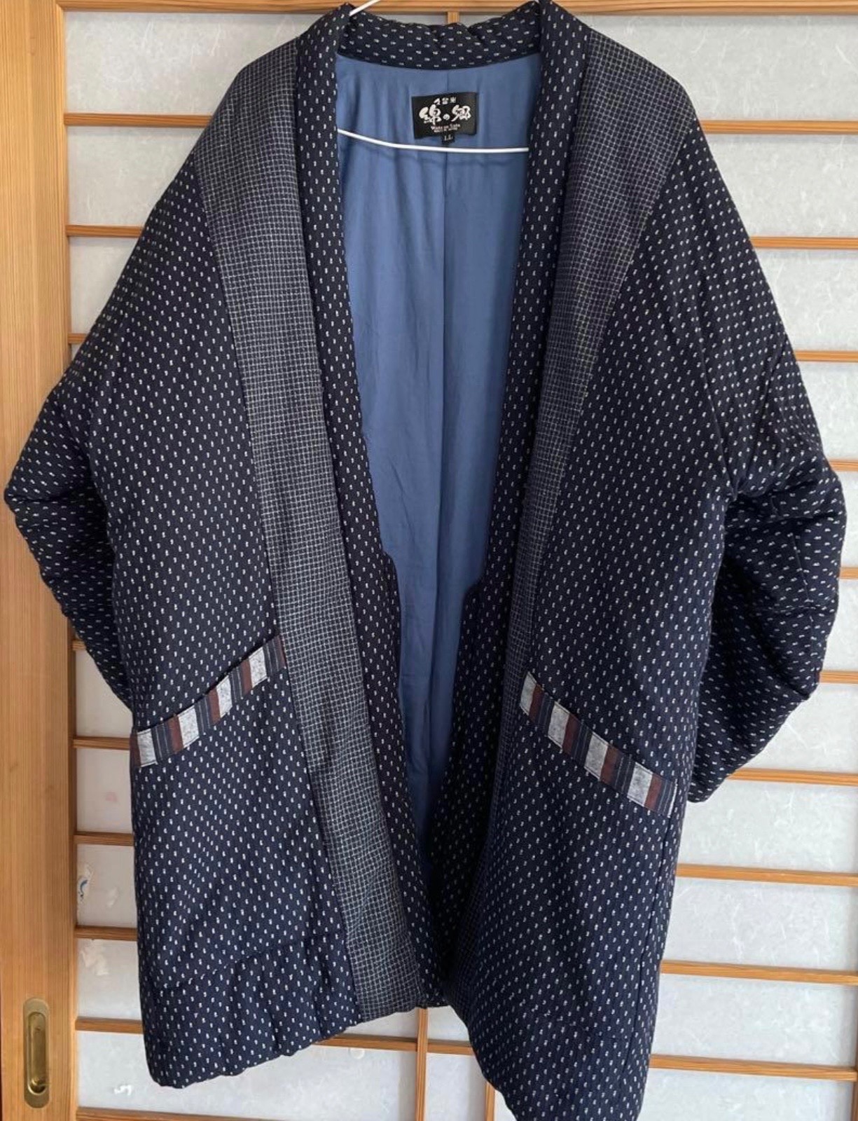 Vintage Hanten Kimono Jacket Hand Made Men for Winter