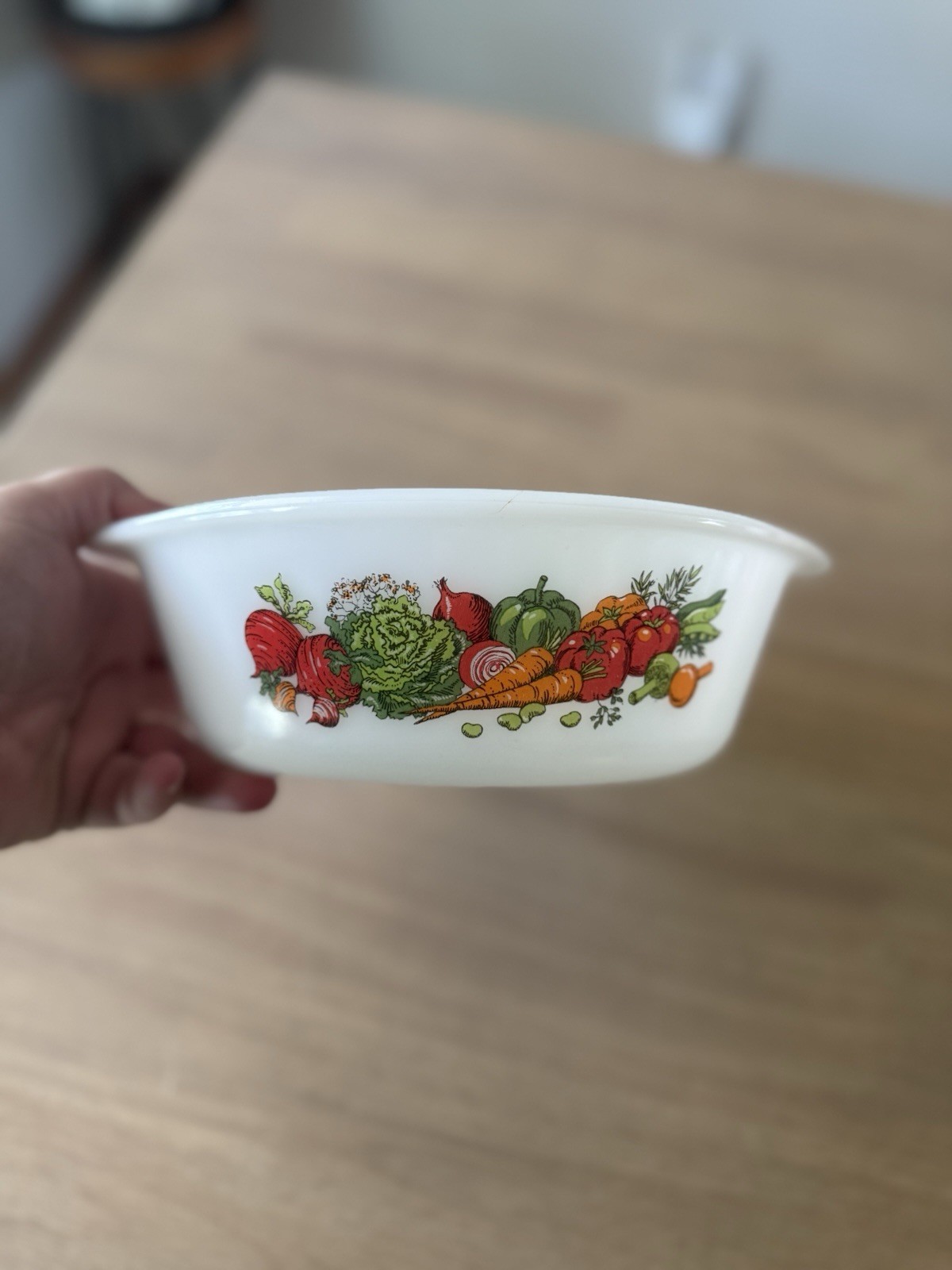 Vintage Glasbake Strawberry Milk Glass 2 Quart Casserole Dish Round