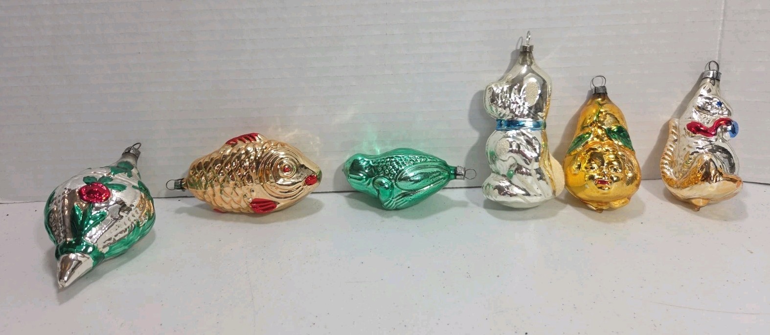 Vintage Christmas Ornaments Lot Czech Frog Fish Dog Pear Squirrel Animals Glass Vintage Christmas Ornaments Lot Czech Frog Fish Dog Pear Squirrel Animals Glass