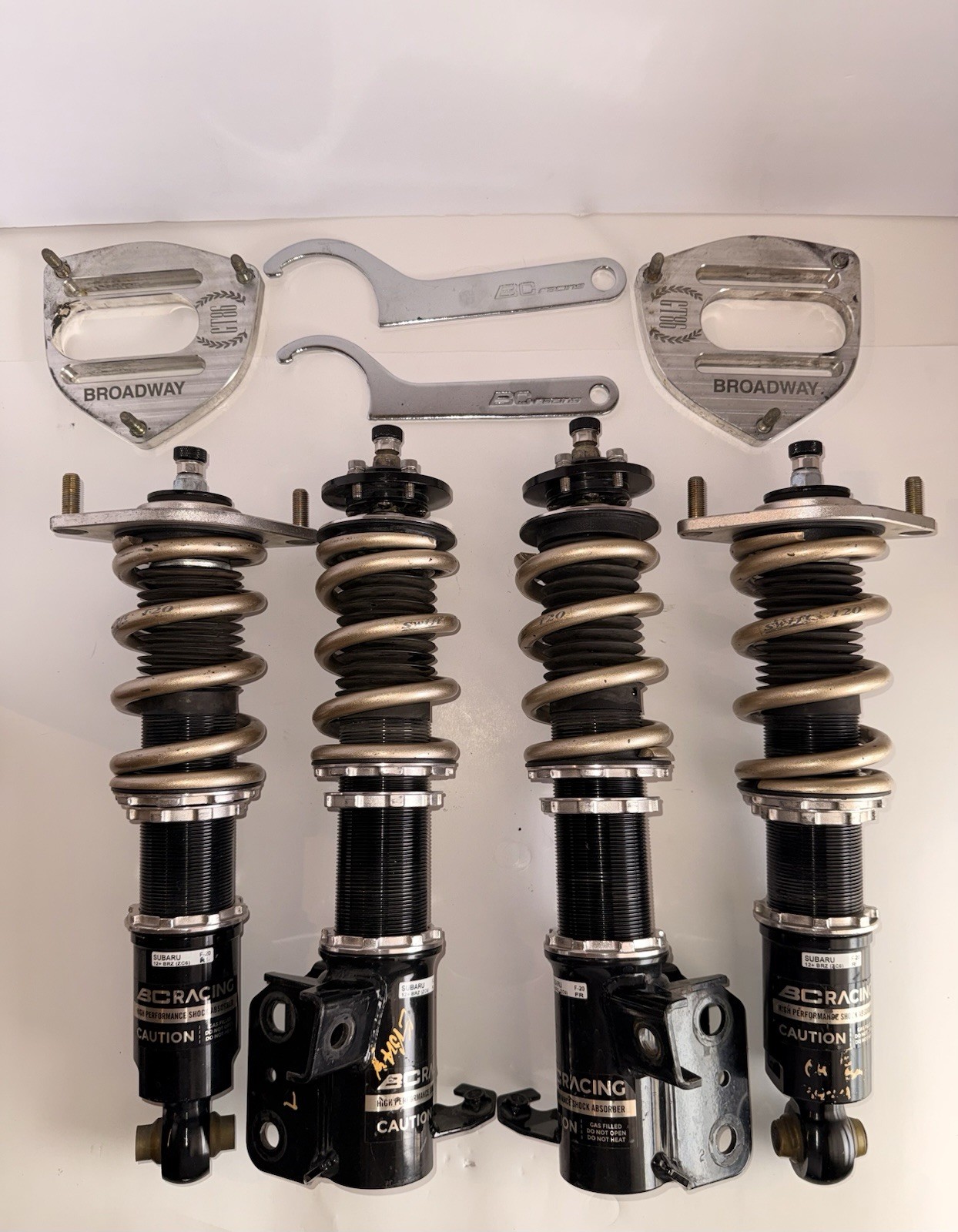 BC RACING COILOVER KIT FOR 2013+ SUBARU BRZ SCION FR-S GT86 USED PAIR SET BC RACING COILOVER KIT FOR 2013+ SUBARU BRZ SCION FR-S GT86 USED PAIR SET