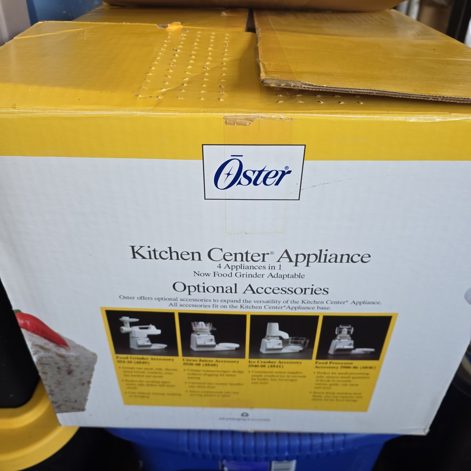 Vintage Oster Kitchen Center 2726 White Open Box New Old Stock With Attachments