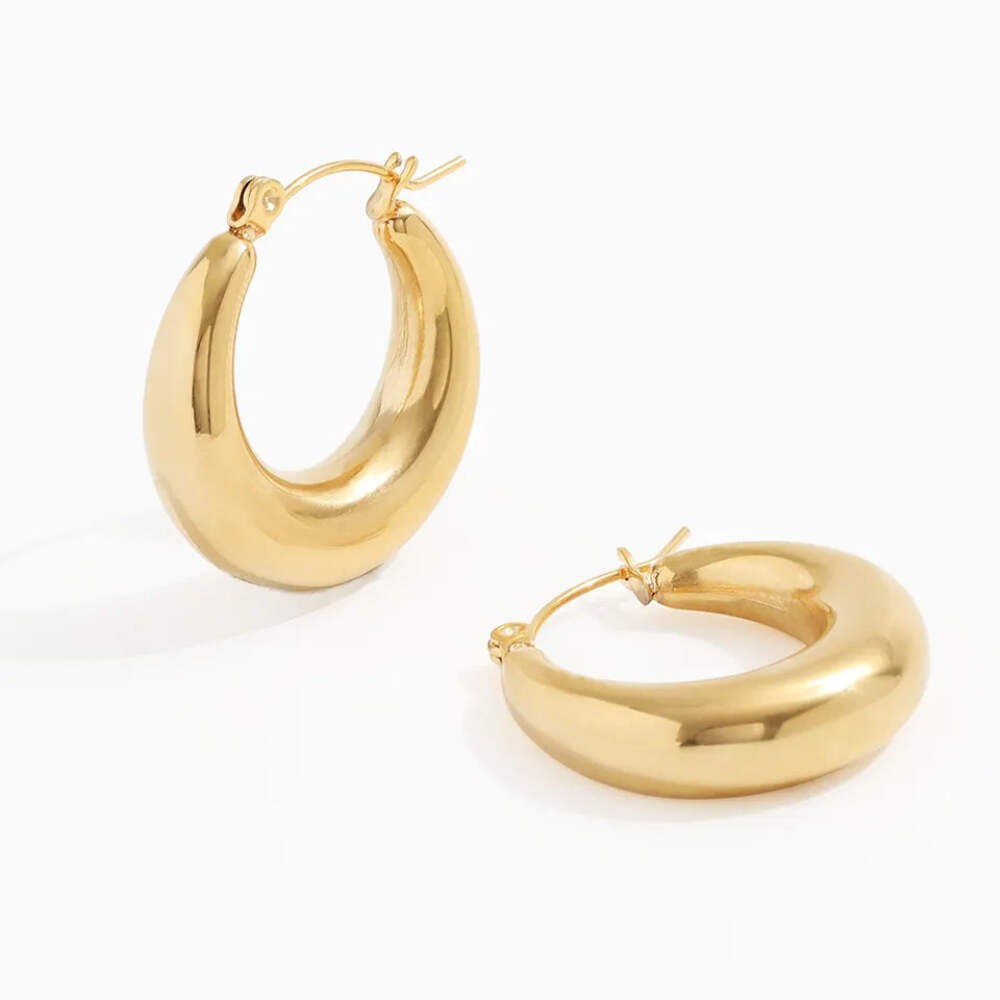 Teardrop Hoop Earrings for Women — 925 Sterling Silver, 18K Gold Plated, Lightwe