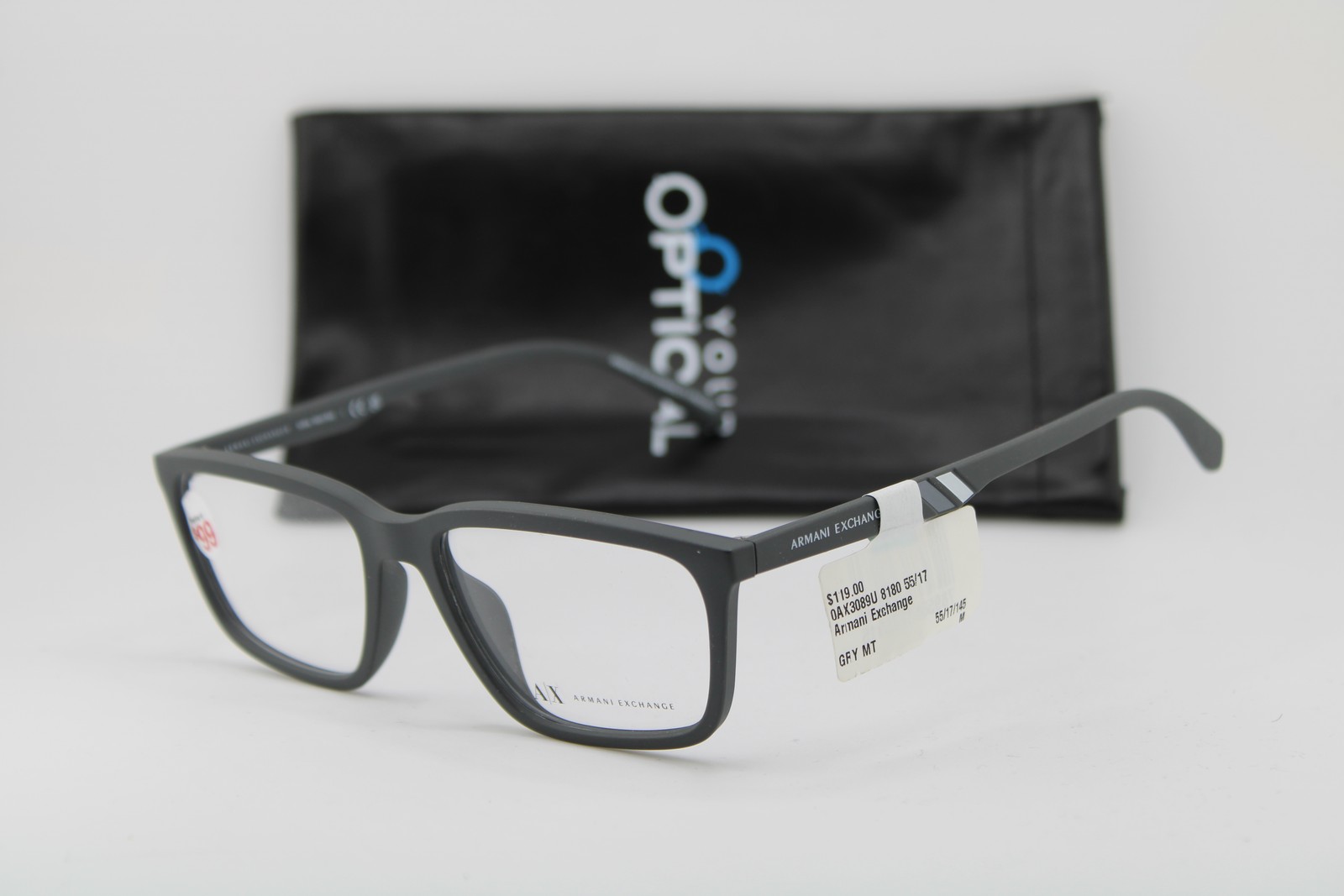 NEW ARMANI EXCHANGE AX 3089U 8180 MATTE GREY AUTHENTIC EYEGLASSES 55-17 NEW ARMANI EXCHANGE AX 3089U 8180 MATTE GREY AUTHENTIC EYEGLASSES 55-17