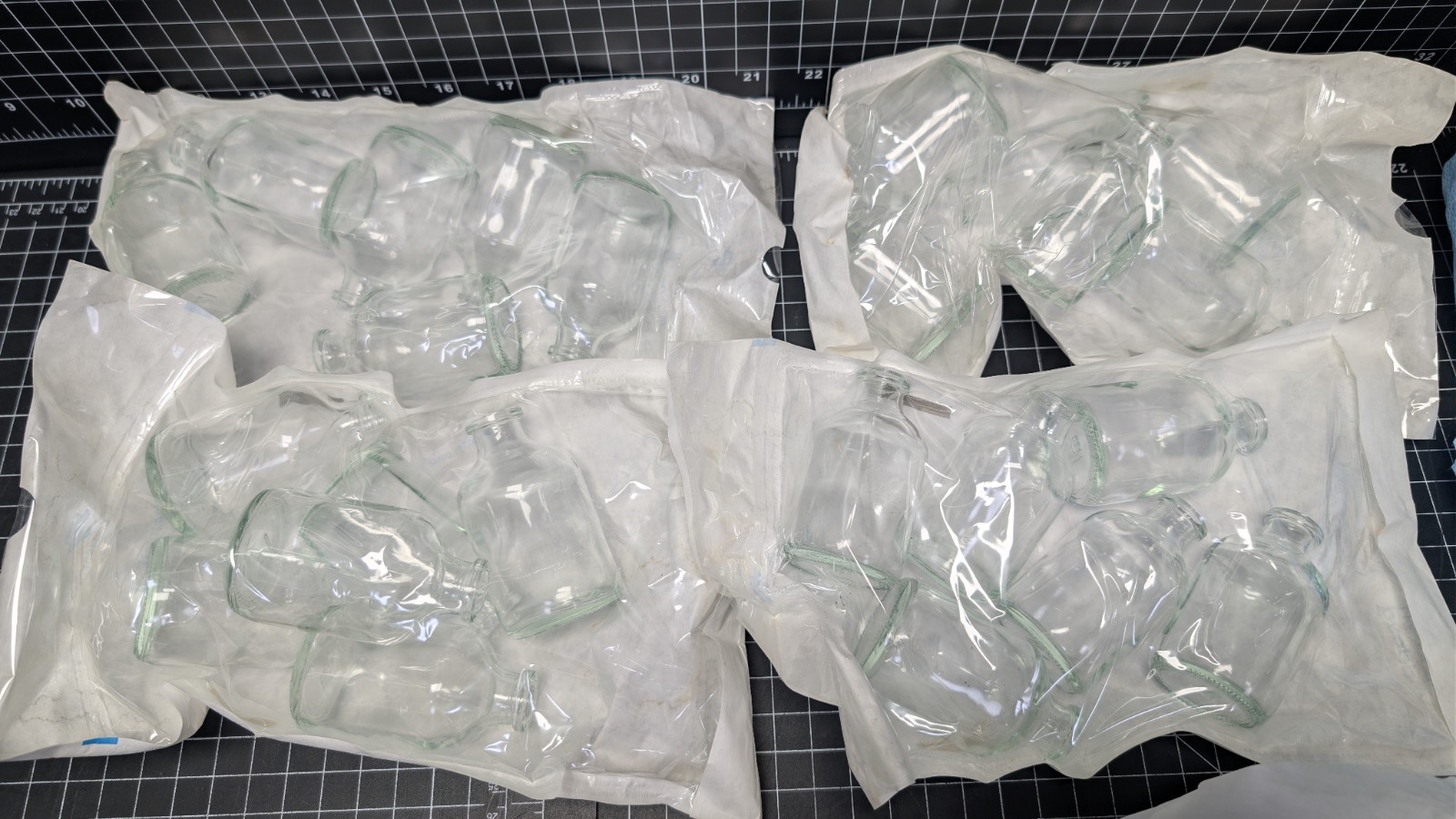 24x LOT: Wheaton 50ml Clear Glass Serum Vials 20mm 223745 pyrex lab glass