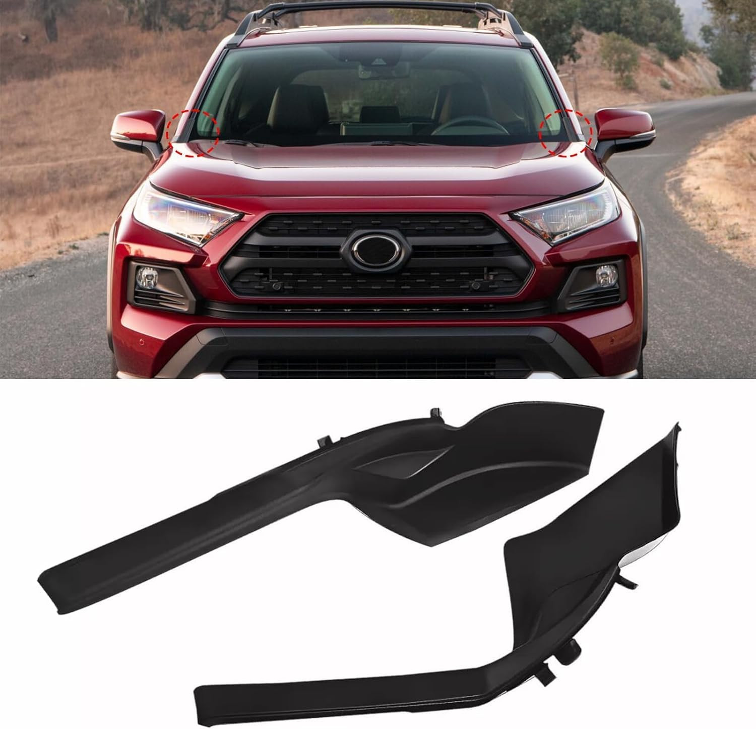2PCS Front Windshield Wiper Cowl Cover Fit for RAV4 2020-2022 2PCS Front Windshield Wiper Cowl Cover Fit for RAV4 2020-2022