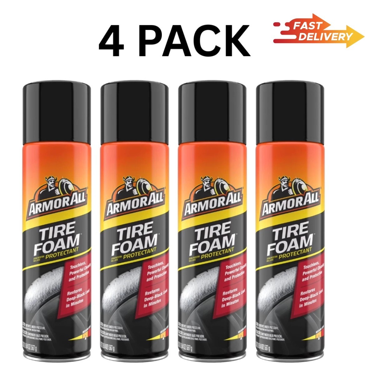 Armor All Tire Foam Protectant 20oz Automotive Spray Pack of 4 Armor All Tire Foam Protectant 20oz Automotive Spray Pack of 4